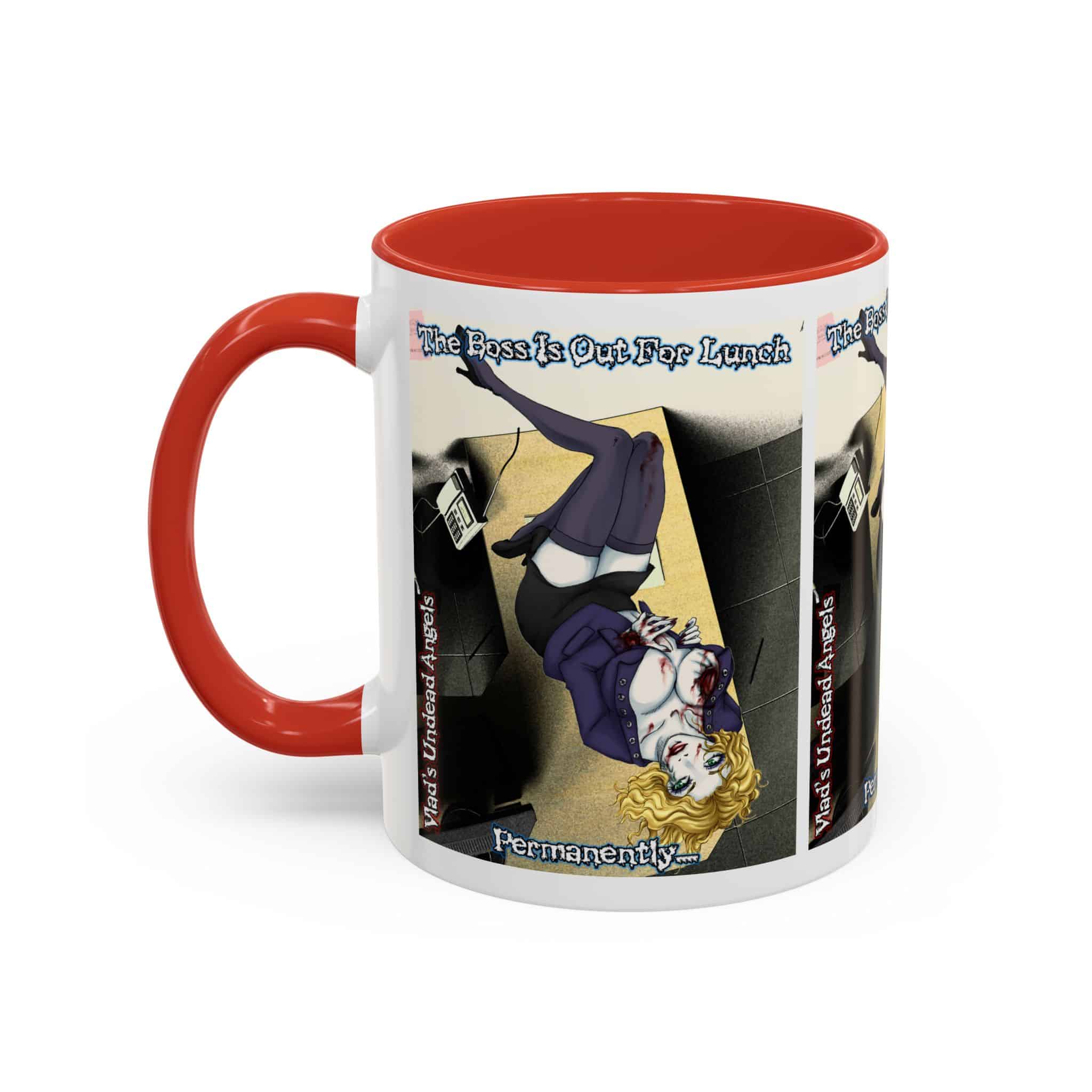 Jennifer Undead Angel Zombie Secretary – Classic Art w/Text Accent Coffee Mug (11, 15oz) - Image 11