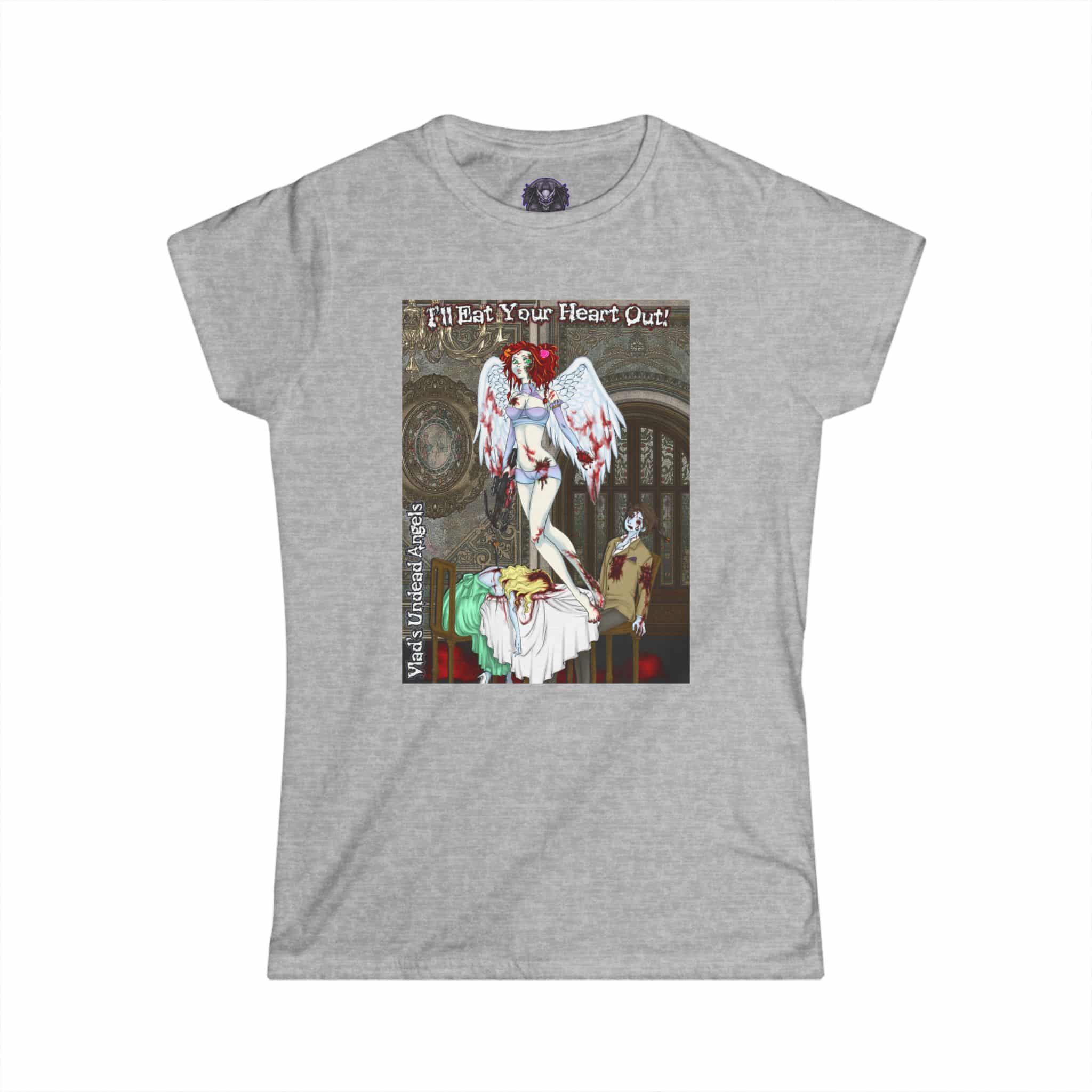 Scarlet Undead Angel Zombie Cupid - Classic Art w/Text Re-Issue Women's Softstyle Tee - Image 22