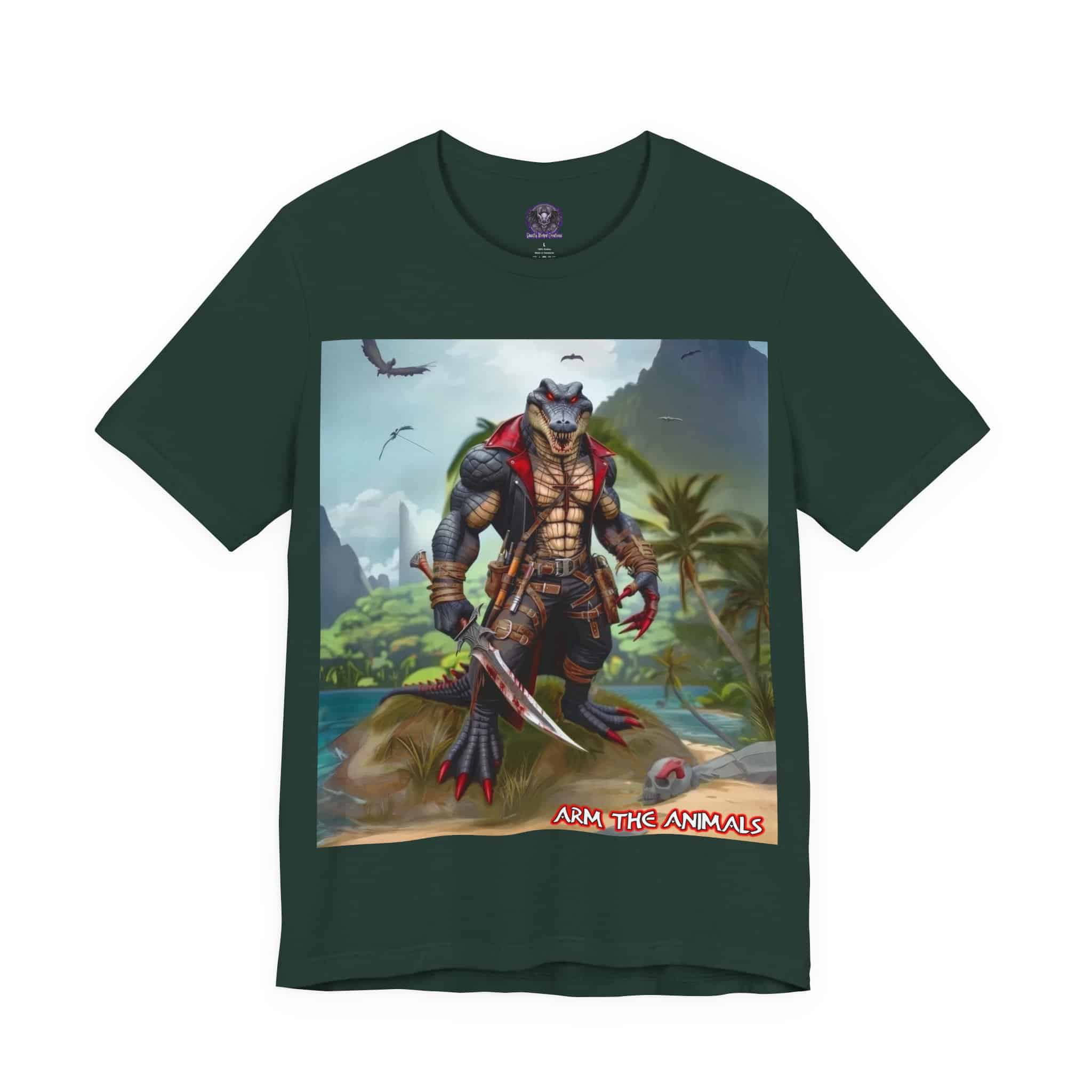 Arm The Animals: Pirate Gator #AA-D-PG003 Unisex Jersey Short Sleeve Tee - Image 51
