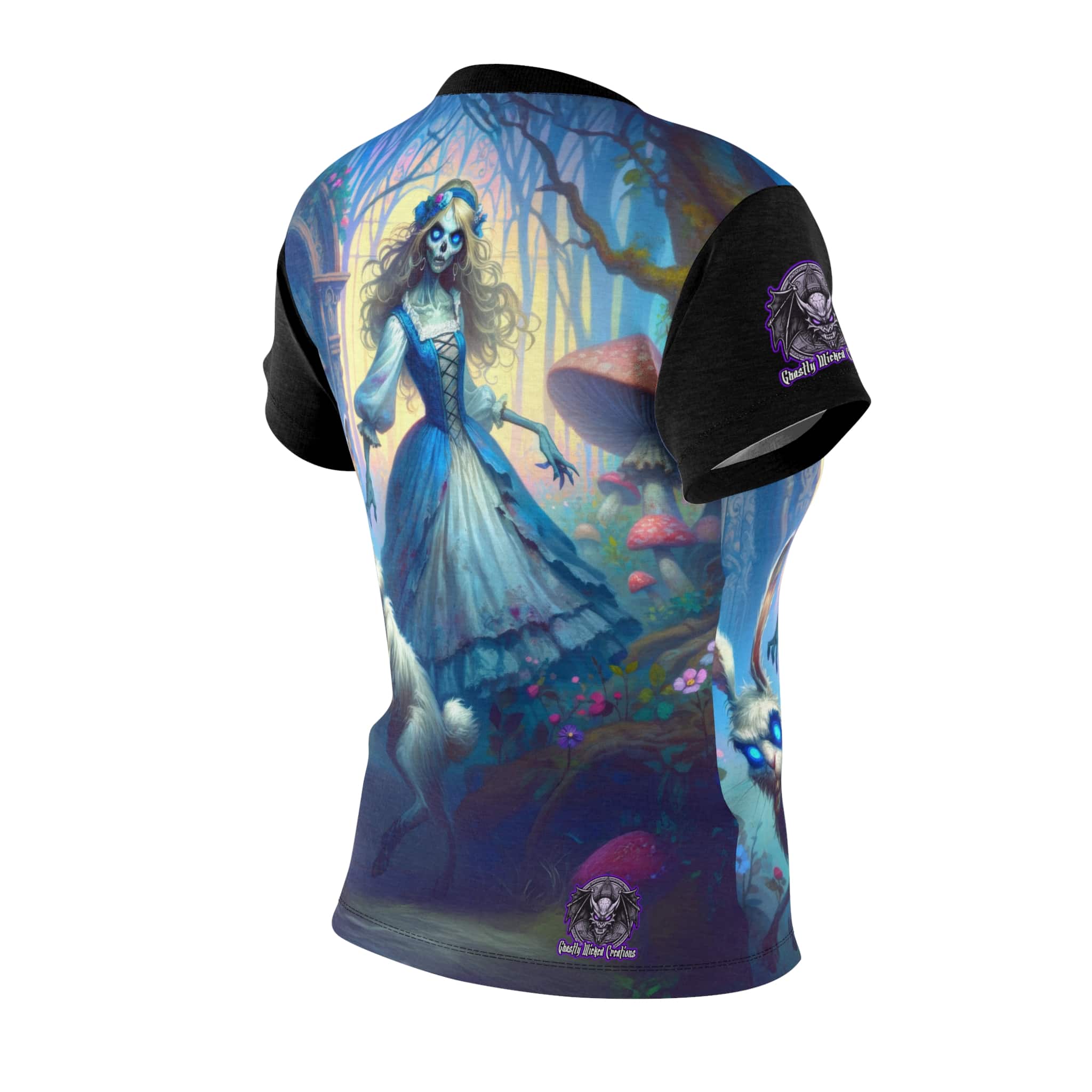 Undead Alice & White Rabbit Zombie #WT-D-A04 Women's Cut & Sew Tee (AOP) - Image 4