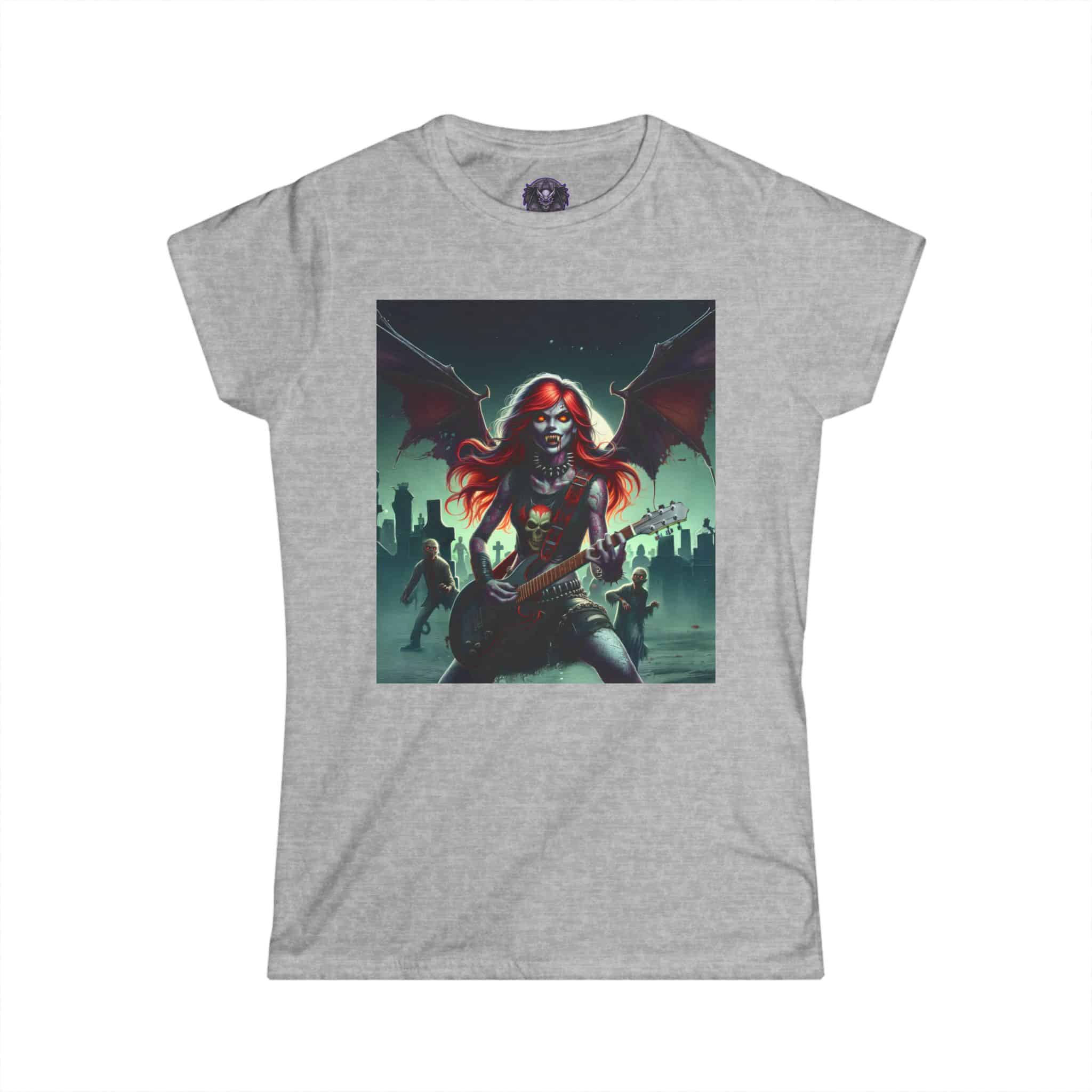 Monster Mosh Undead Angels Guitarist MM-D-UA-C01 Women's Softstyle Tee - Image 6