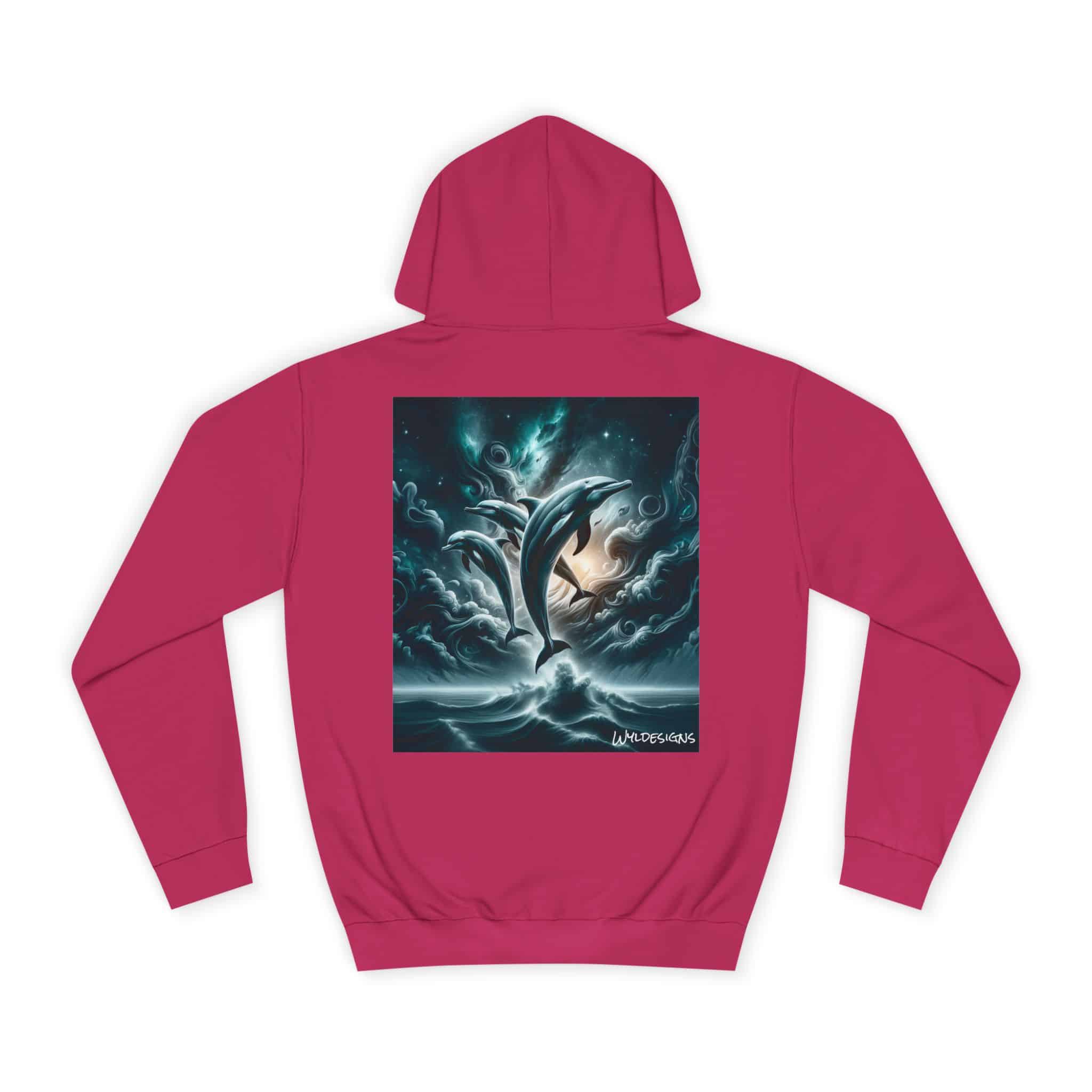 Dolphins Jumping WD-D007 By Wyldesigns Unisex College Hoodie - Image 62