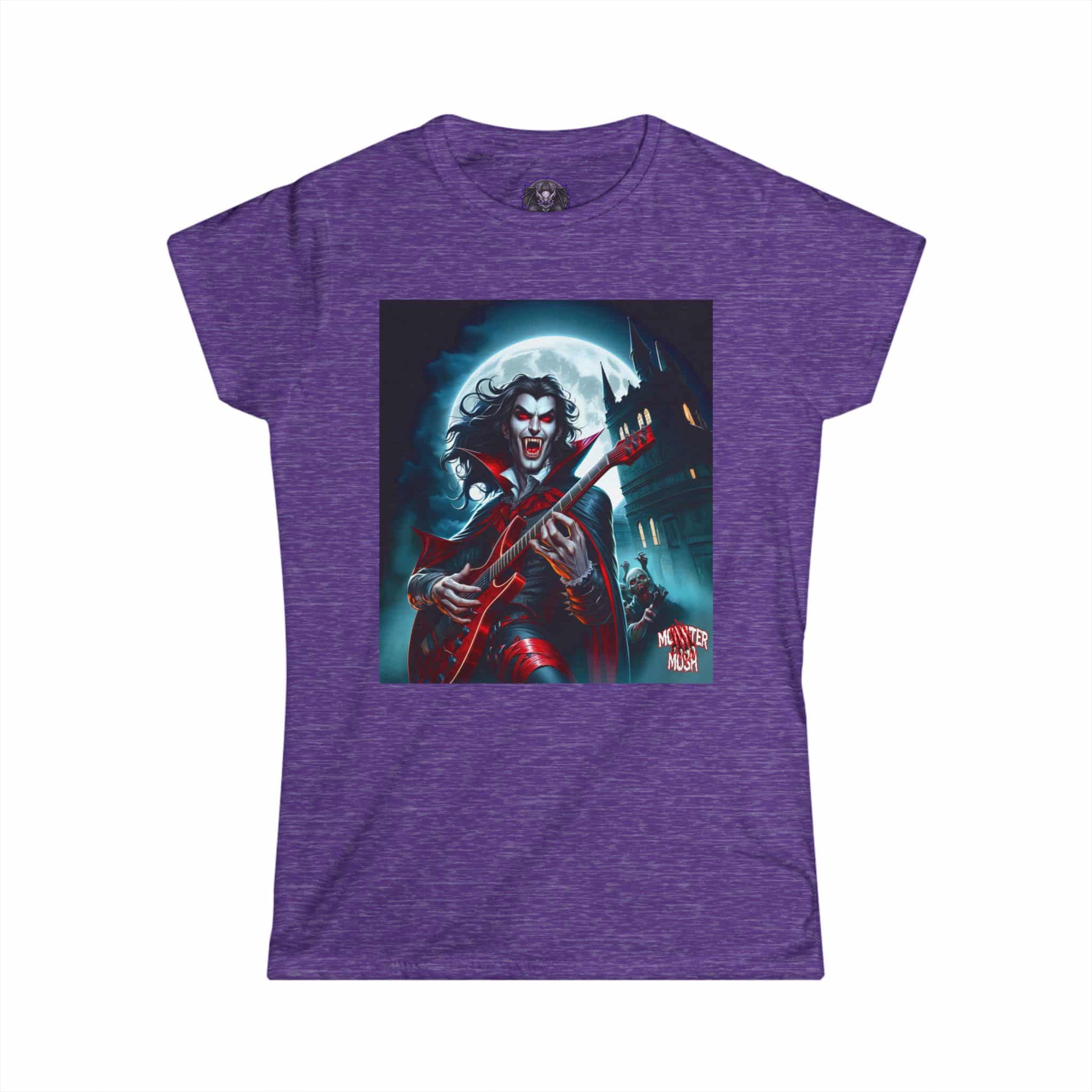Monster Mosh 2024 Tour Drac on Guitar MM-D001 Women's Softstyle Tee - Image 31