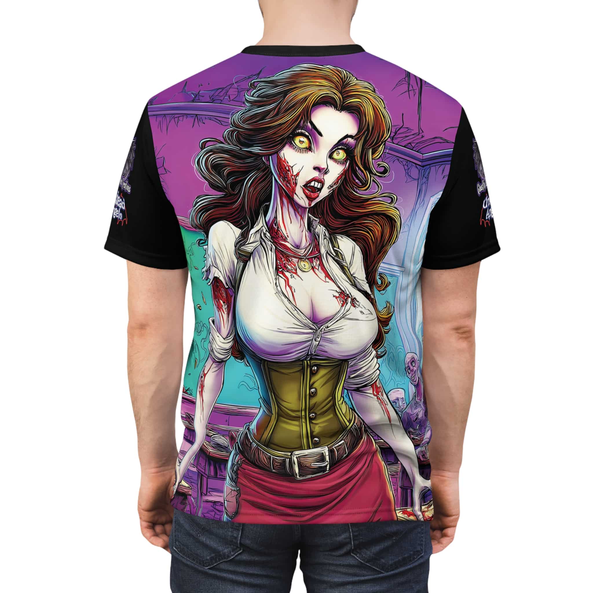 Undead Angels Teacher Charlotte Classic Reborn Style Unisex Cut & Sew Tee (AOP) - Image 12