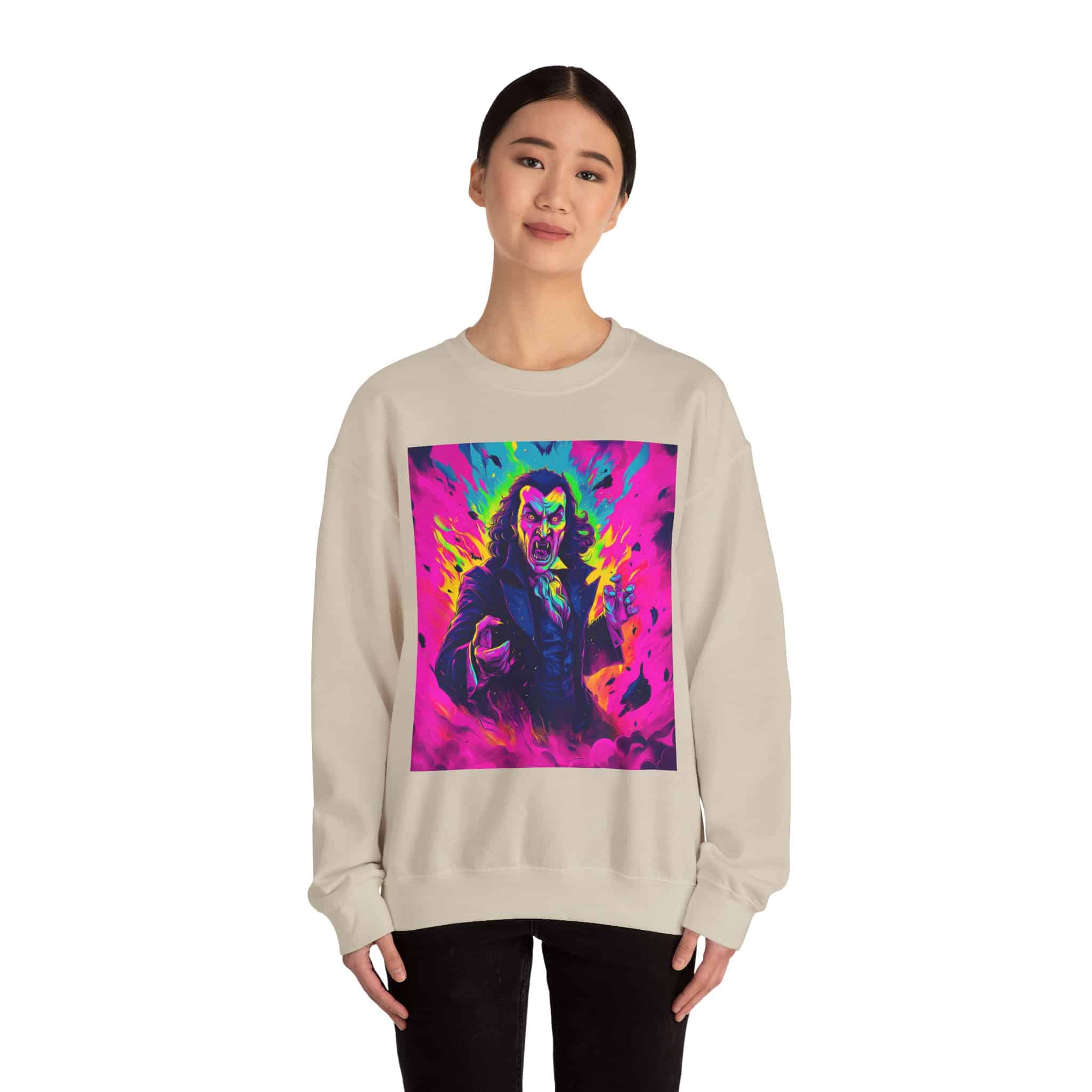 Dracula II Pop 60’s Art Style Unisex Heavy Blend™ Crewneck Sweatshirt - Image 8