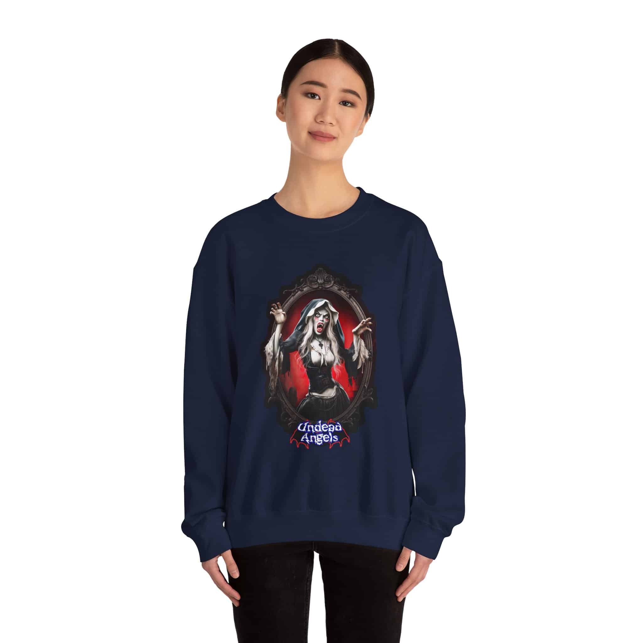 Undead Angels Vampire Pilgrim Chastity Unisex Heavy Blend™ Crewneck Sweatshirt - Image 2