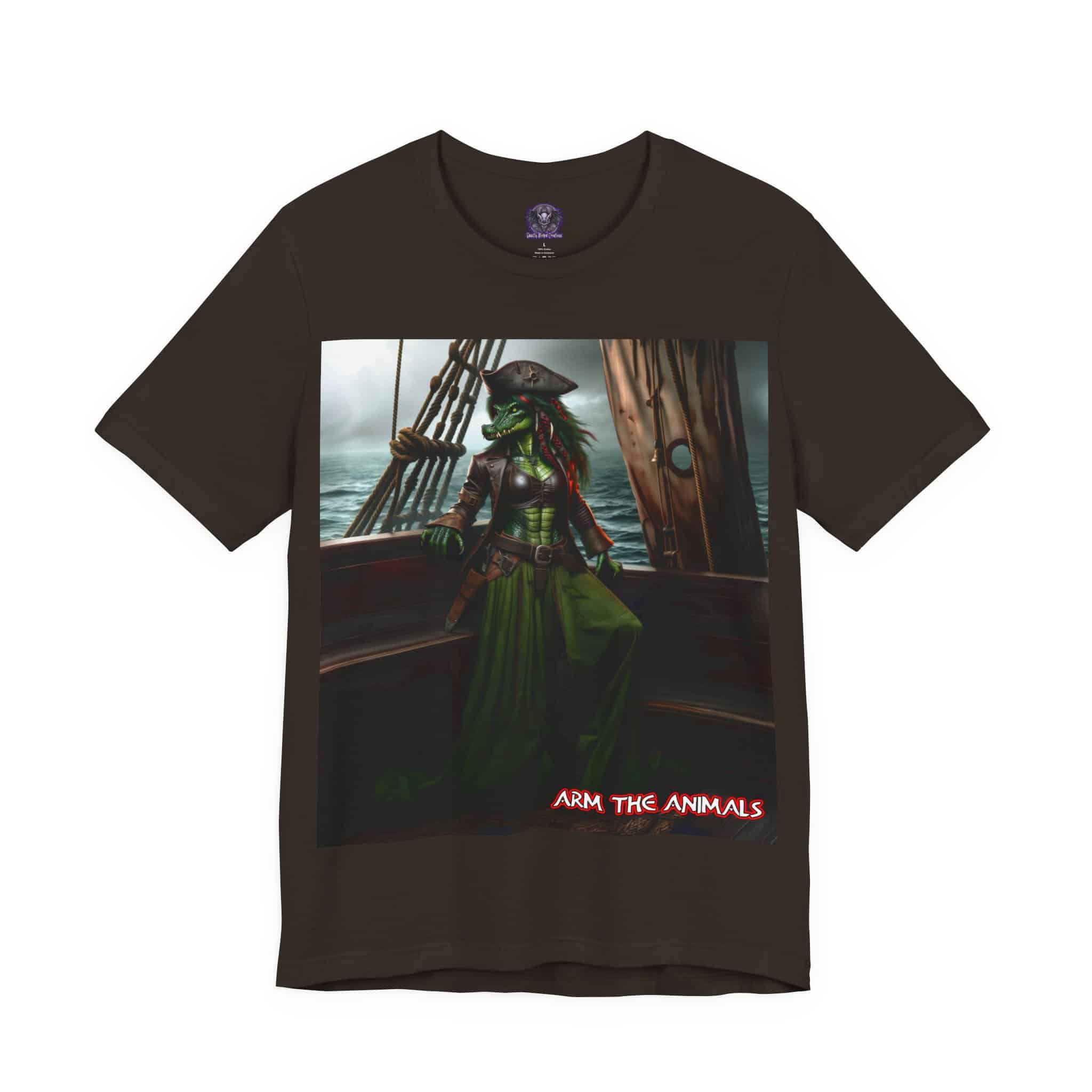 Arm The Animals: Pirate Gator Girl #AA-D-G001 Unisex Jersey Short Sleeve Tee - Image 23