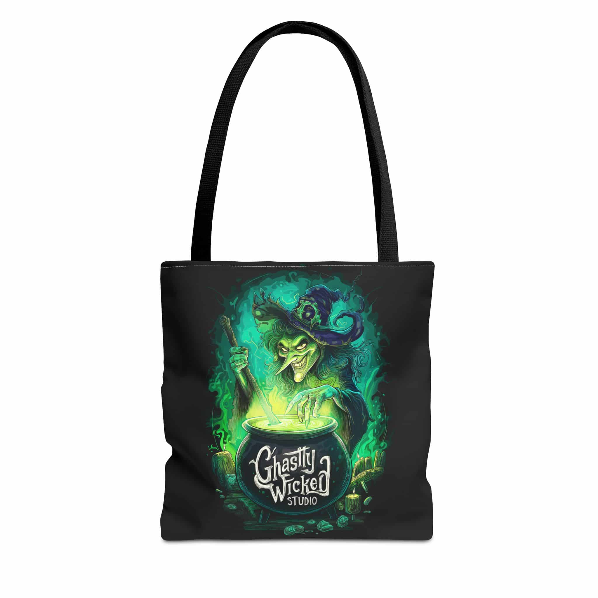 Ghastly Wicked Cauldron Witch Tote Bag (AOP) - Image 9