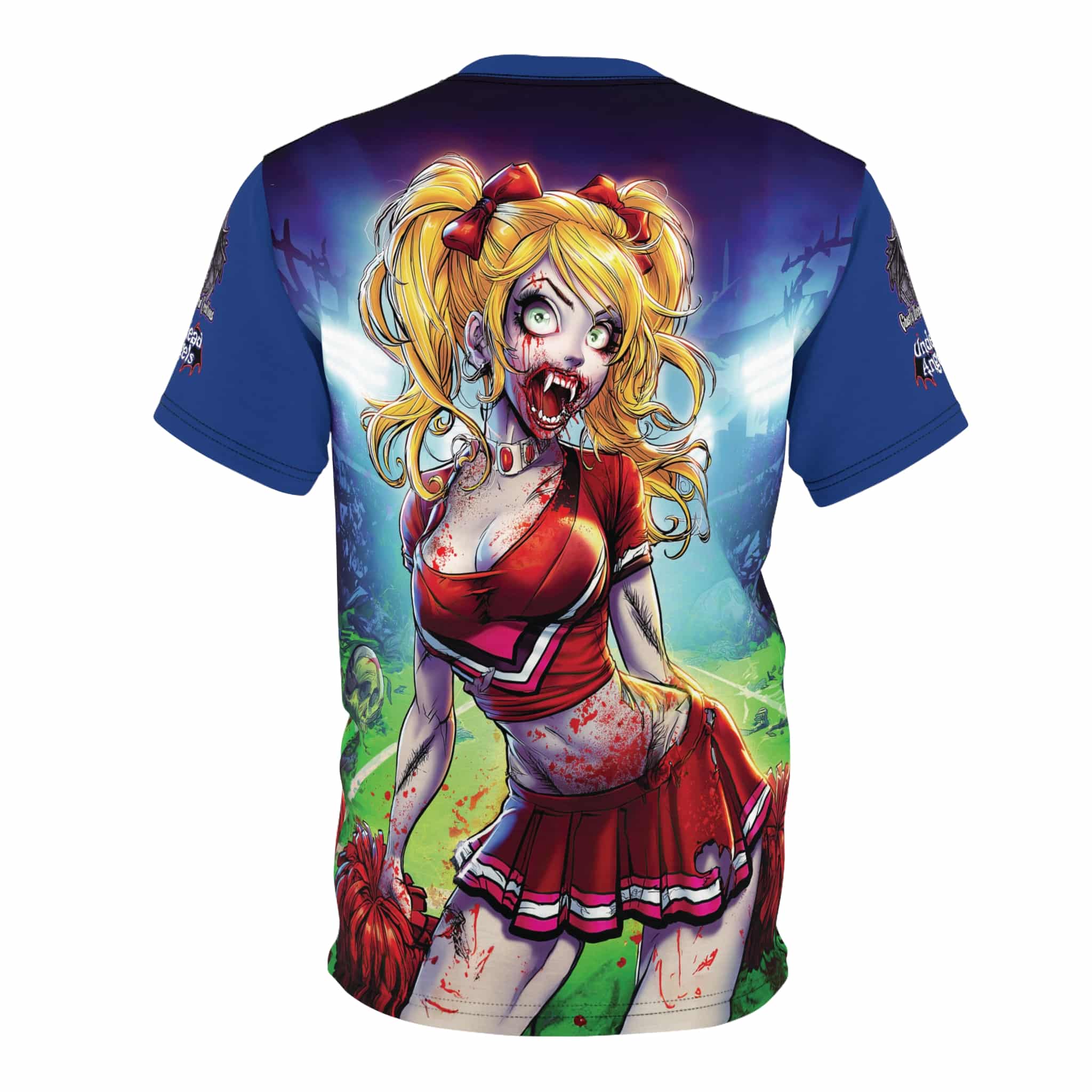 Undead Angels Zombie Cheerleader Buffy Classic Reborn Style IV Unisex Cut & Sew Tee (AOP) - Image 7