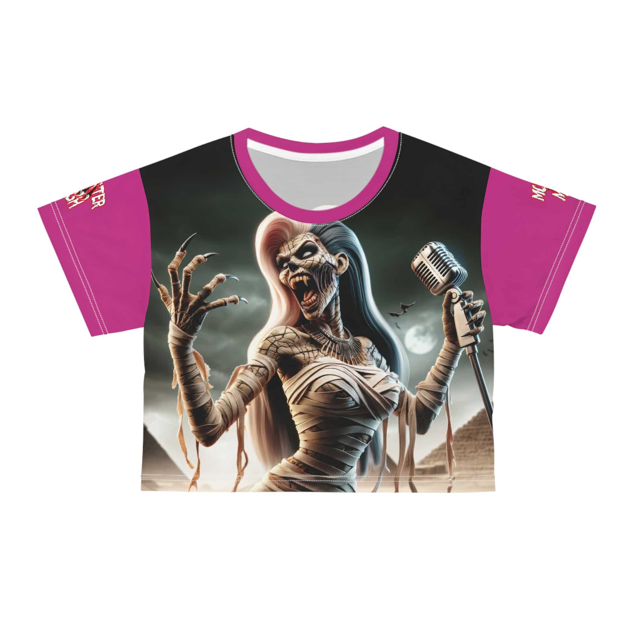 Monster Mosh 2024 Tour Mummy Goddess Singer #MM-D-MG03 Crop Tee (AOP) - Image 5