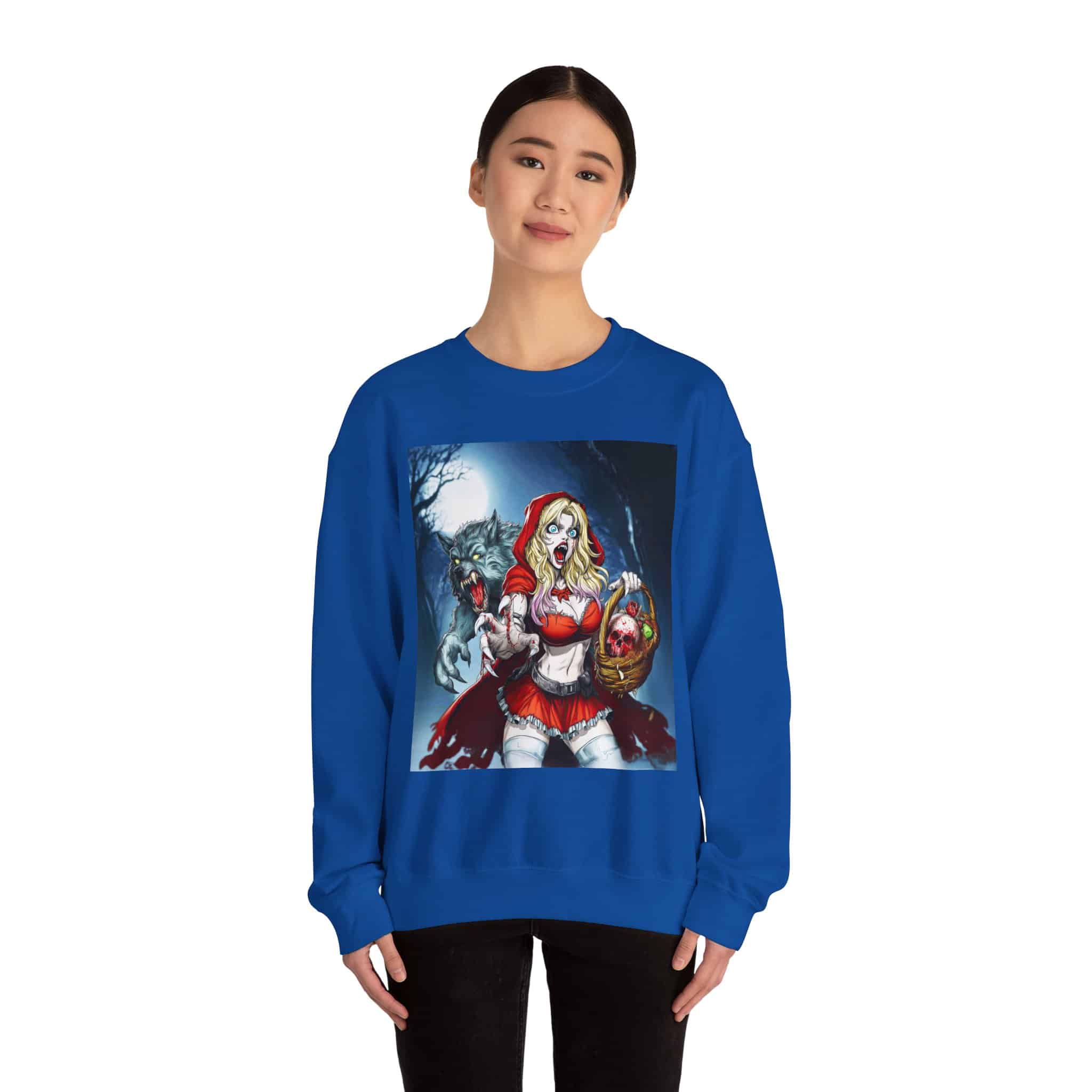 Vampire Red Riding Hood By Ghastly Wicked Tales 2025-01 Unisex Heavy Blend™ Crewneck Sweatshirt - Image 8