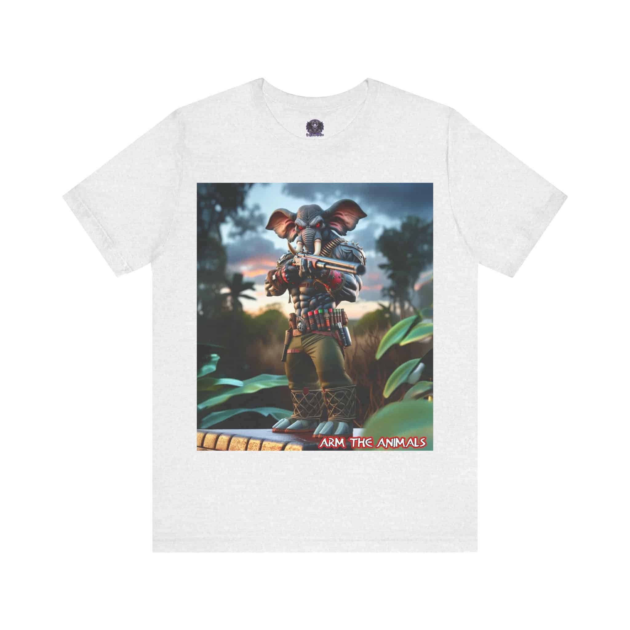 Arm The Animals: Bounty Hunter Elephant #AA-D-El002 Unisex Jersey Short Sleeve Tee - Image 36
