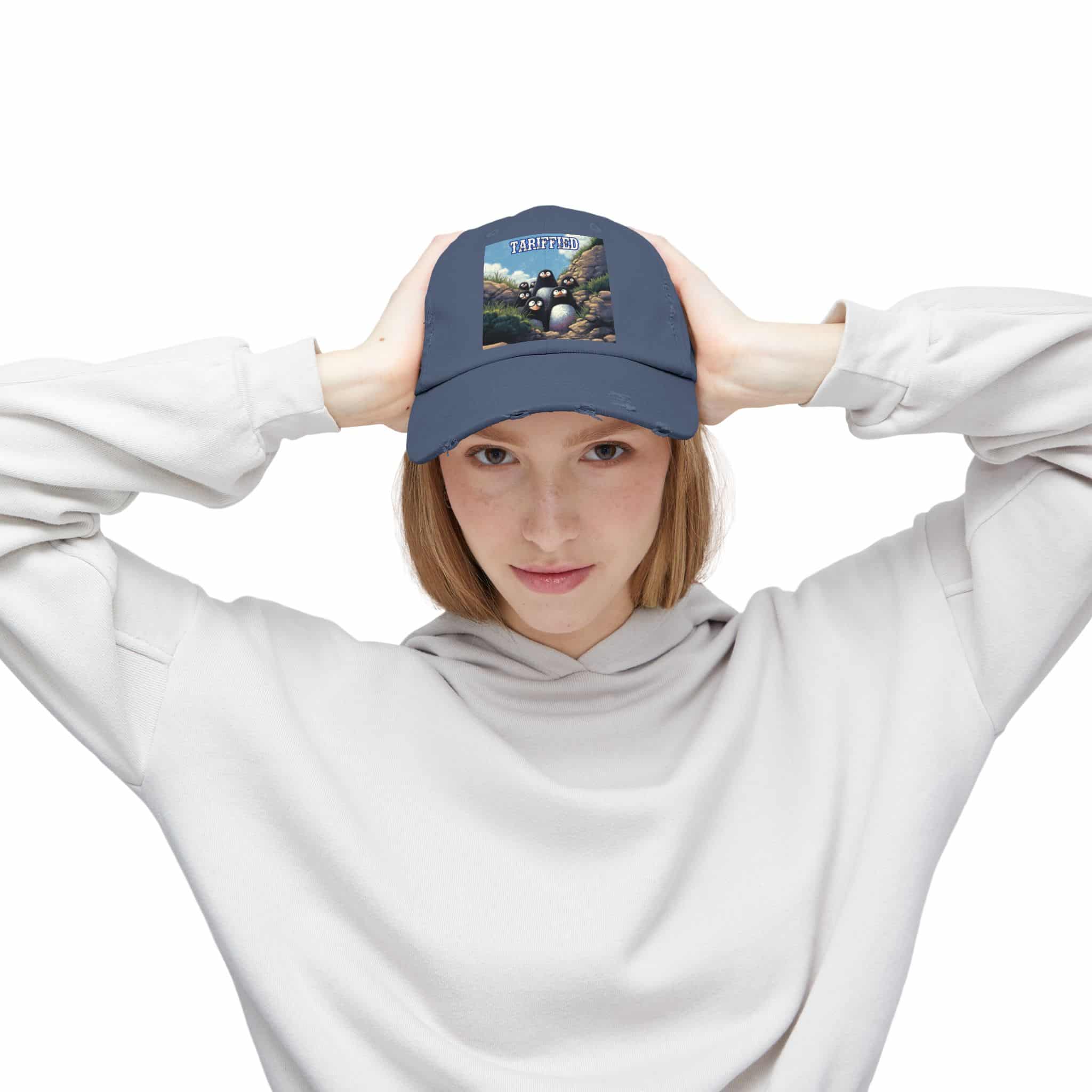 Tariffied Logo Distressed Cap - Tariff Fear Is Real - Image 7