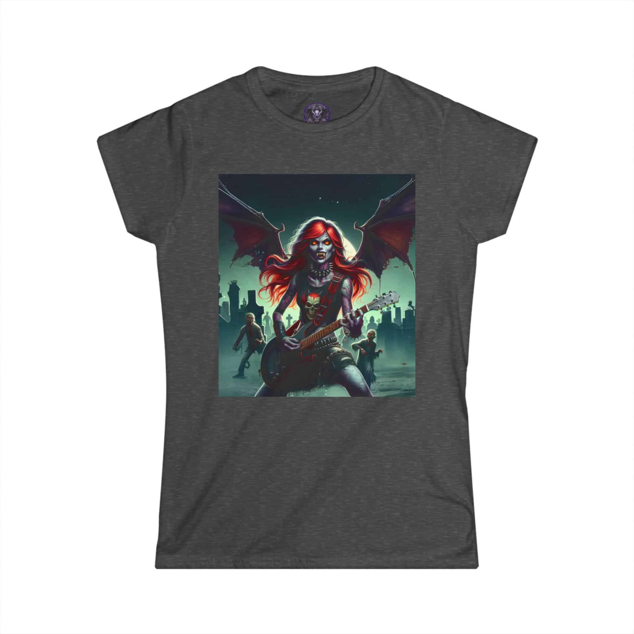 Monster Mosh Undead Angels Guitarist MM-D-UA-C01 Women's Softstyle Tee - Image 9