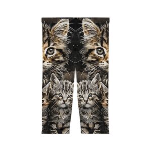 Mama Cat & Kittens WD-M002 By Wyldesigns Women’s Capri Leggings (AOP)