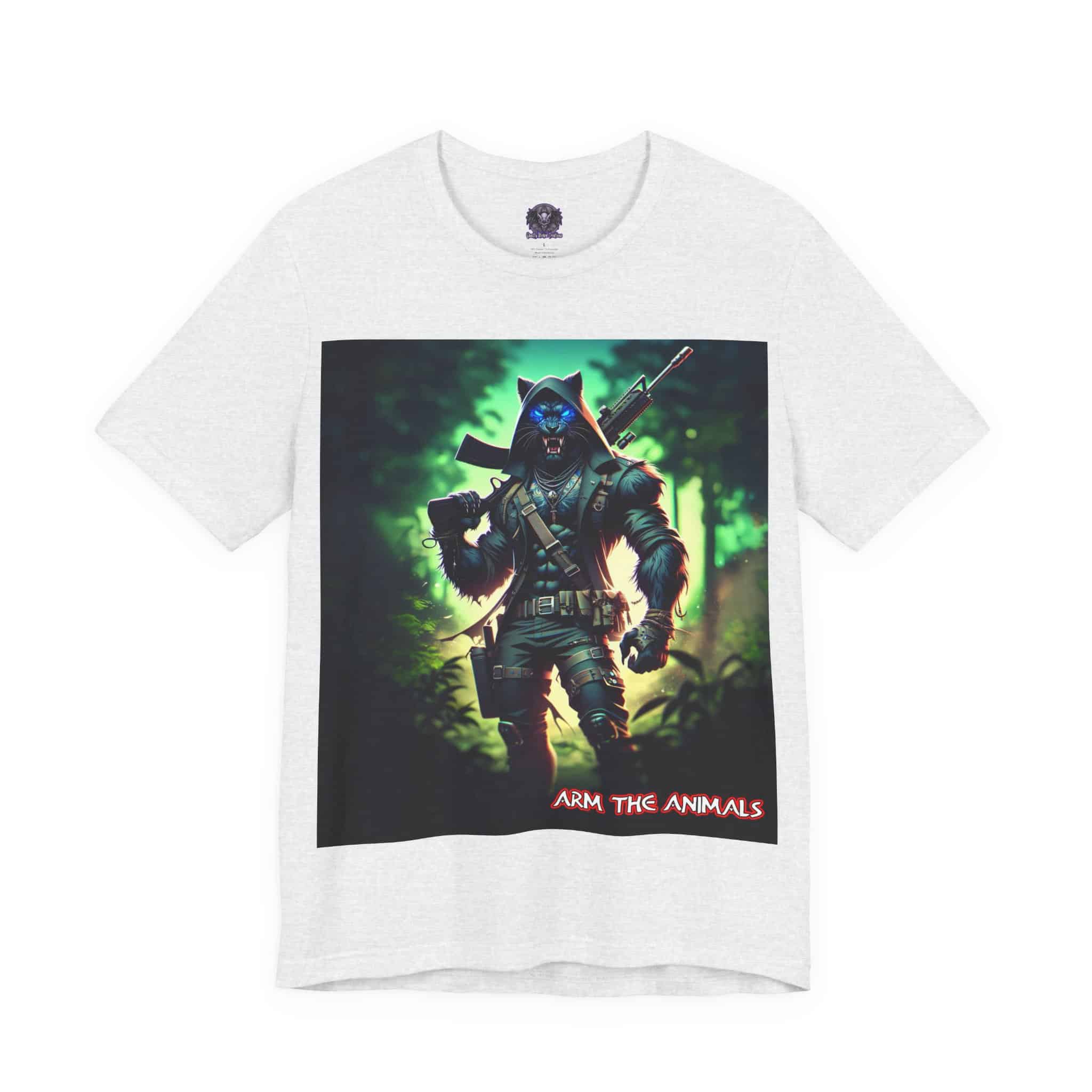 Arm The Animals: Black Leopard Panther #AA-D-BP001 Unisex Jersey Short Sleeve Tee - Image 38