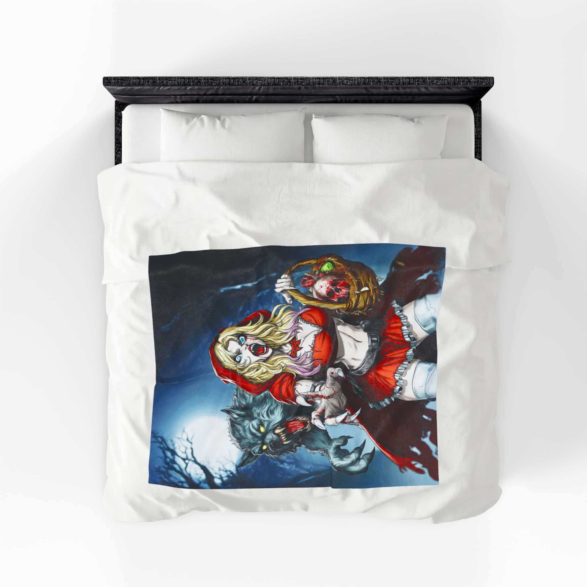 Vampire Red Riding Hood By Ghastly Wicked Tales 2025-01 Plush Blanket, Cozy Throw for Fall Decor, Fairy Tales - Image 5