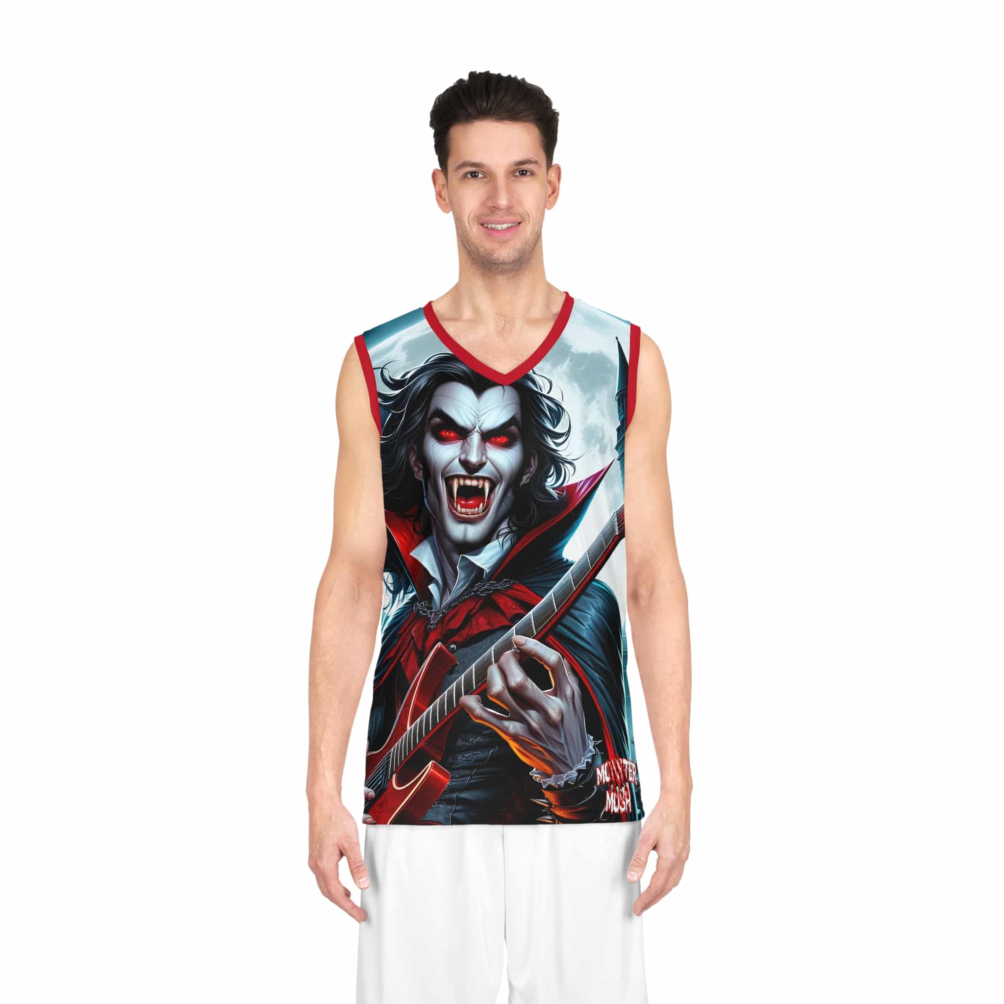 Monster Mosh 2024 Tour Drac on Guitar MM-D001 Basketball Jersey (AOP) - Image 3
