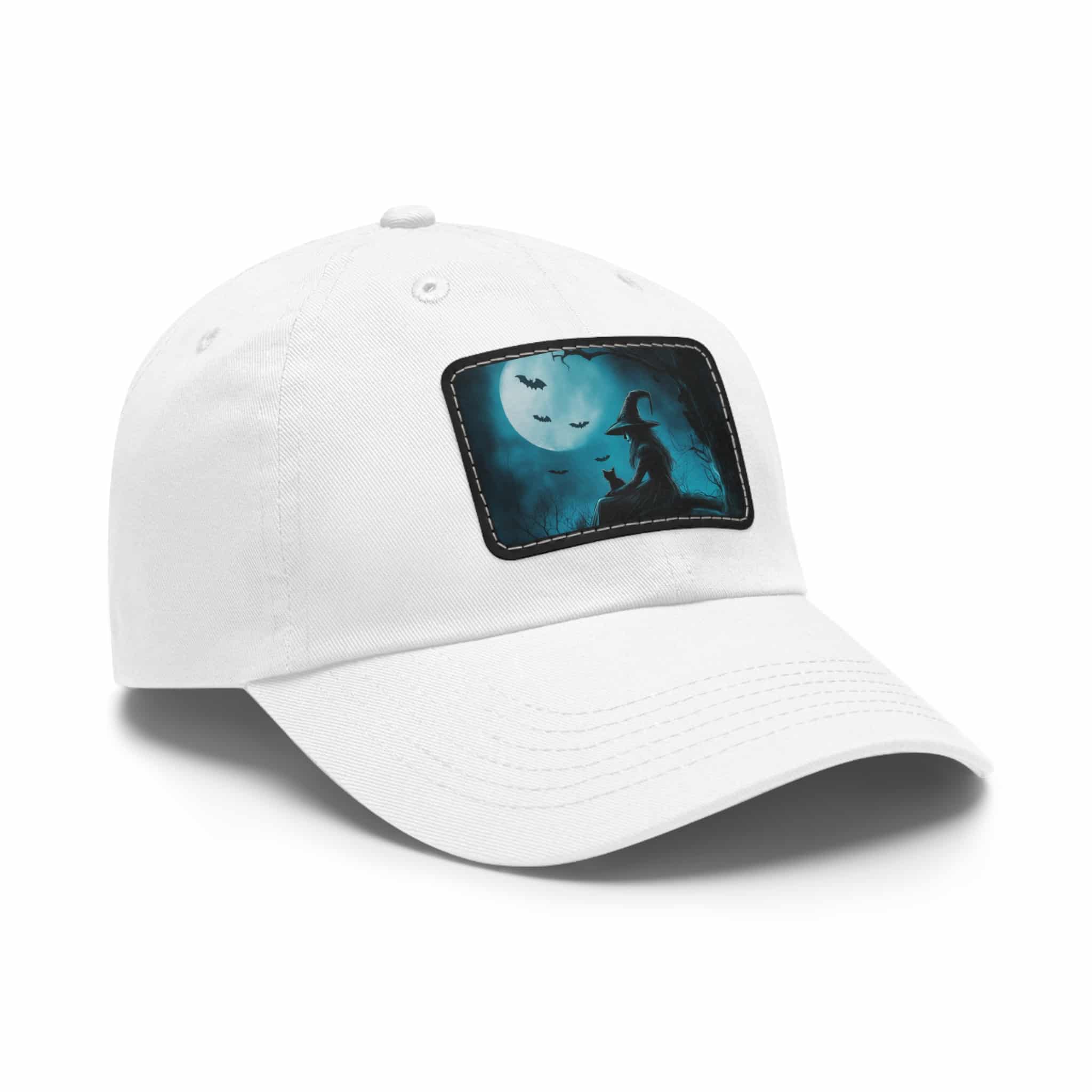 Witch With Black Cat By Moonlight #MJ-W003 Logo Leather Patch Dad Hat - Casual Style for Music Lovers - Image 27