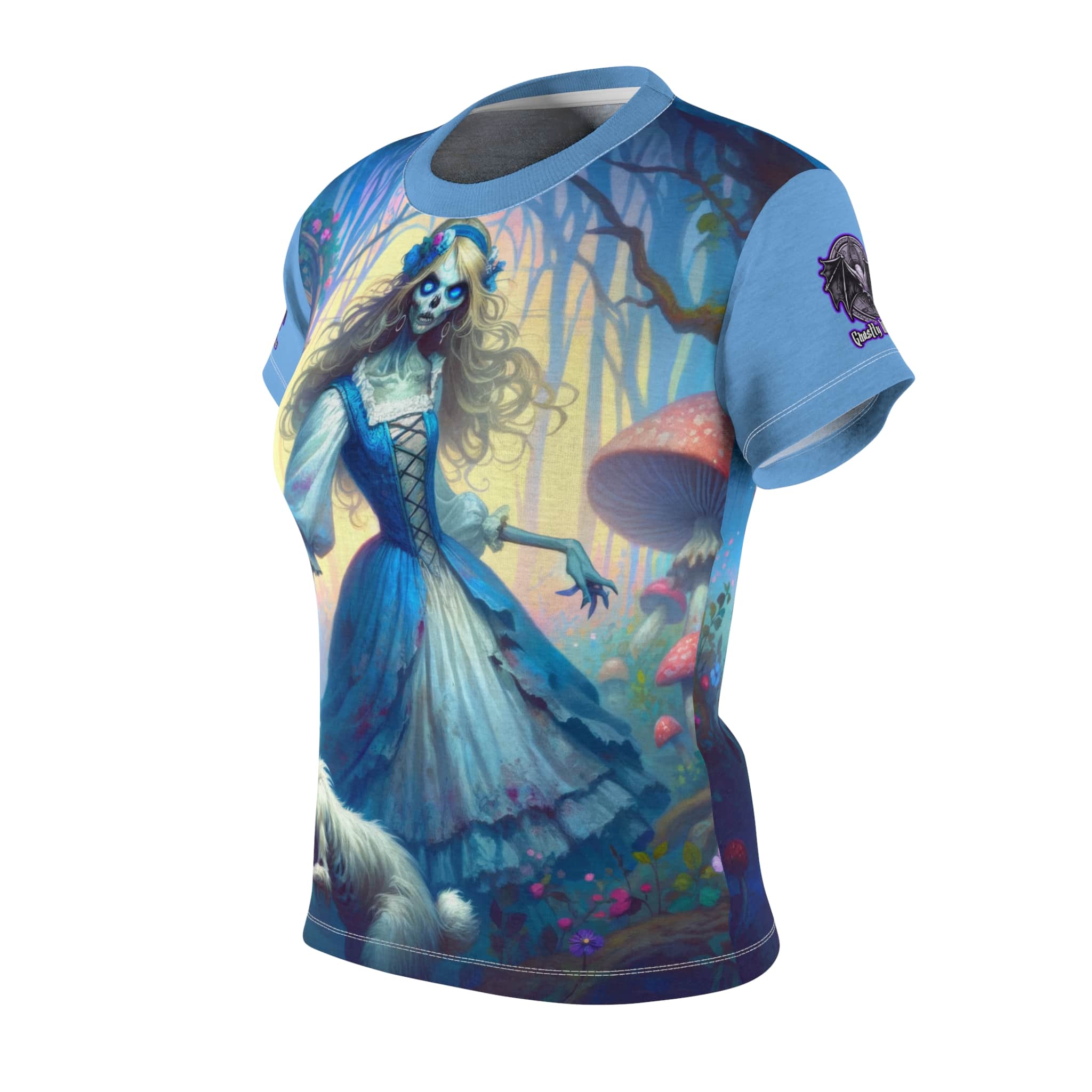 Undead Alice & White Rabbit Zombie #WT-D-A04 Women's Cut & Sew Tee (AOP) - Image 8