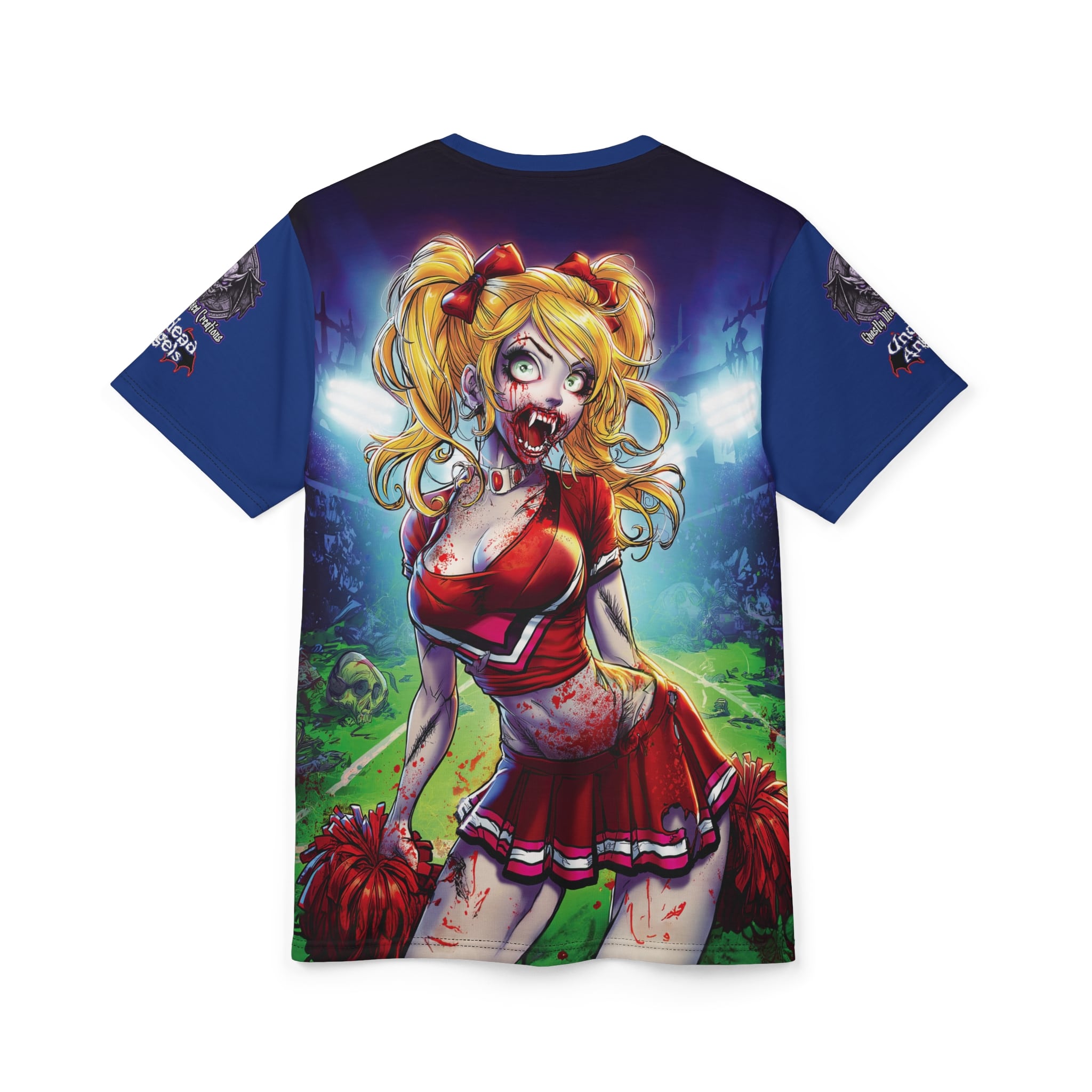 Undead Angels Zombie Cheerleader Buffy Classic Reborn Style IV Unisex Cut & Sew Tee (AOP) - Image 8