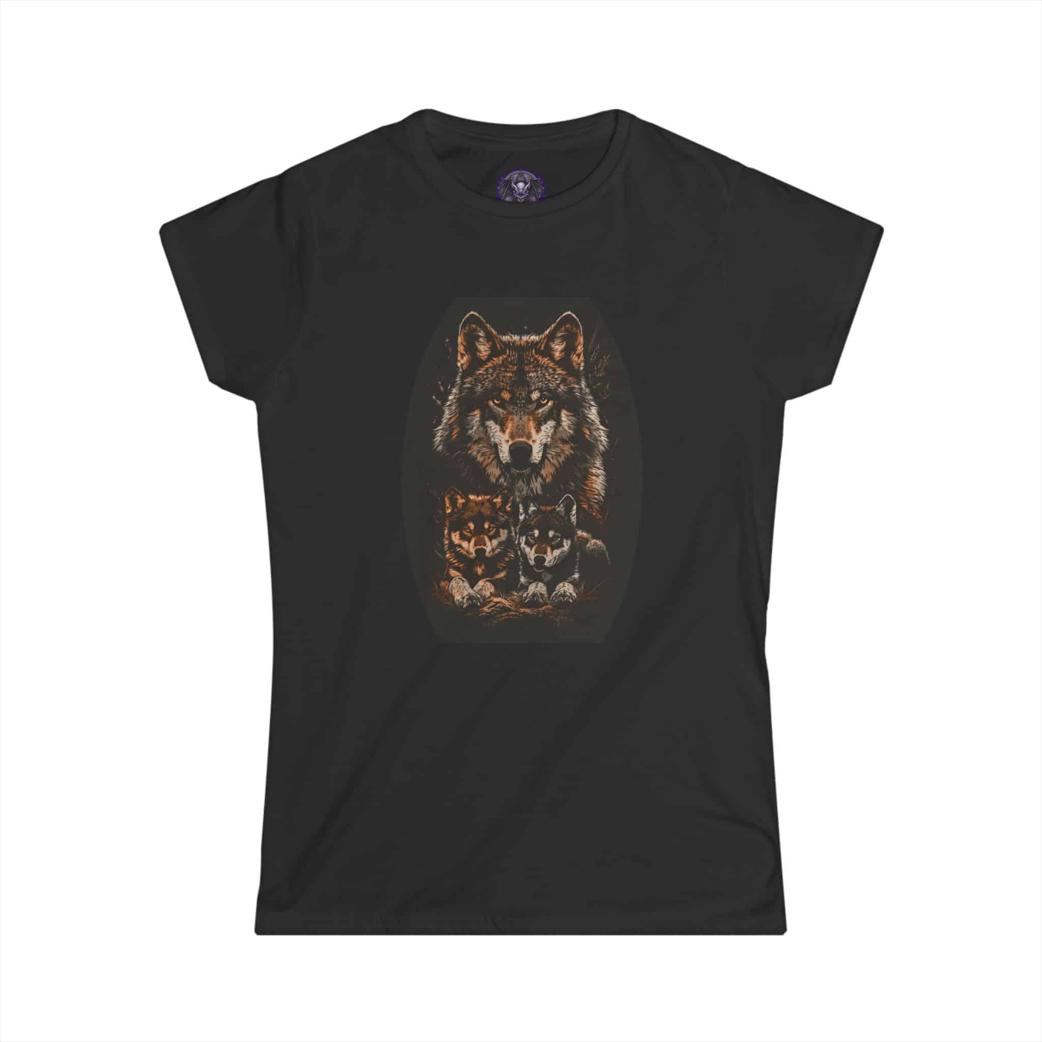 Mama Wolf & Cubs WD-M004 By Wyldesigns Women's Softstyle Tee - Image 7