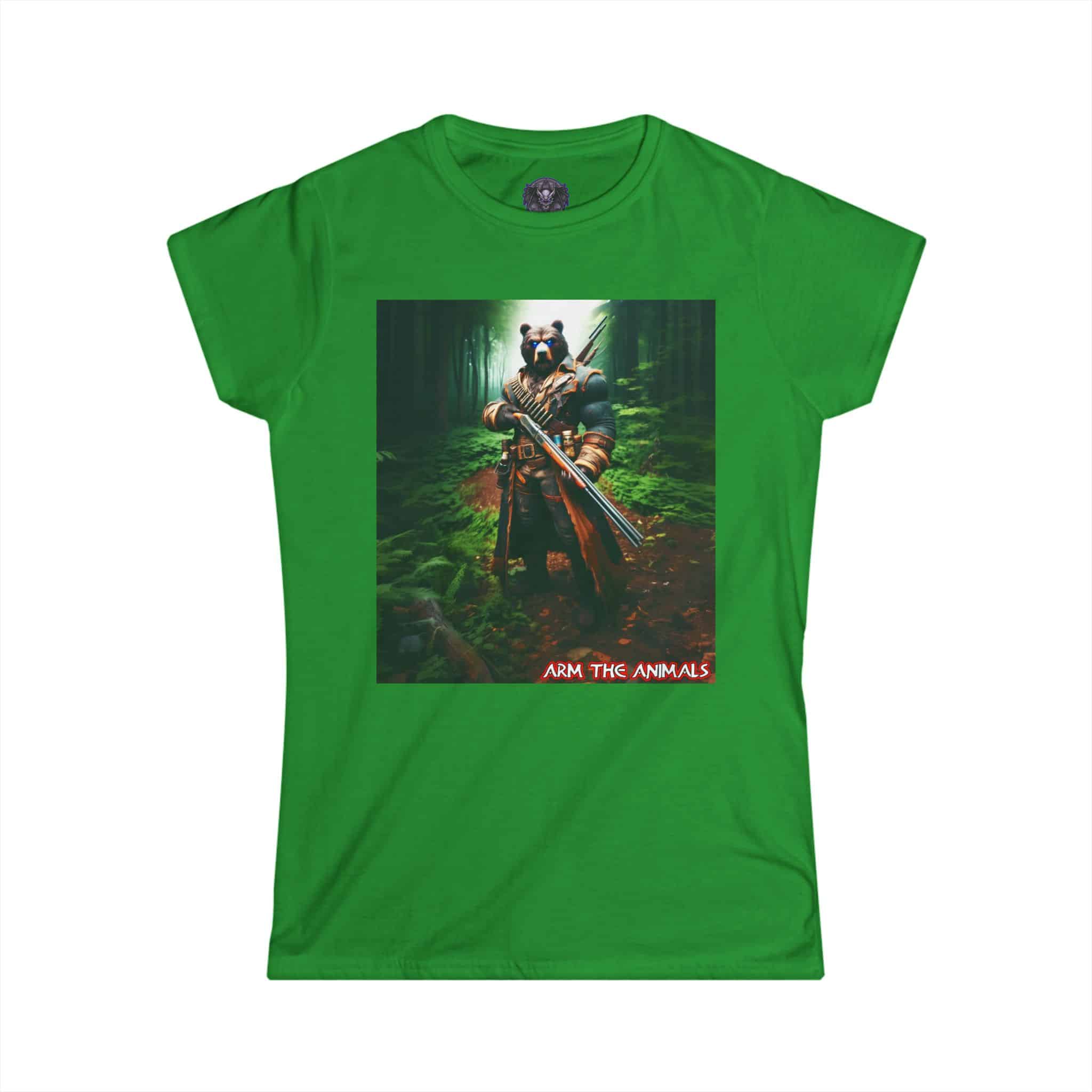 Arm The Animals: Hunter Bear #AA-D-Be001 Women's Softstyle Tee