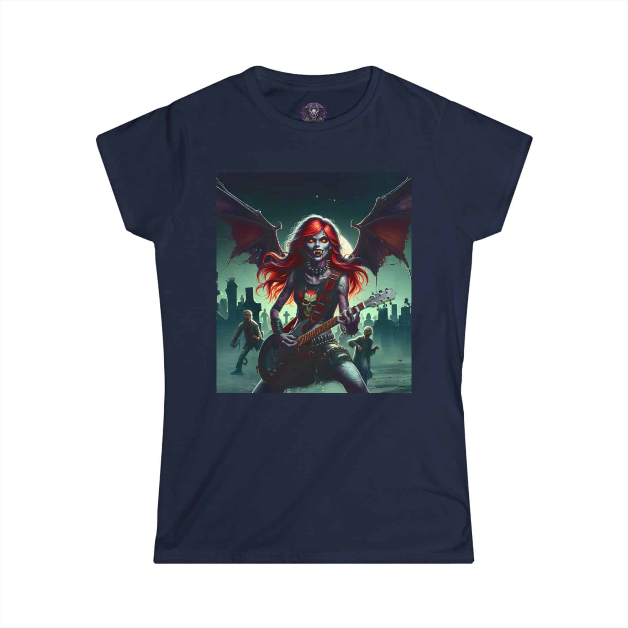 Monster Mosh Undead Angels Guitarist MM-D-UA-C01 Women's Softstyle Tee - Image 12