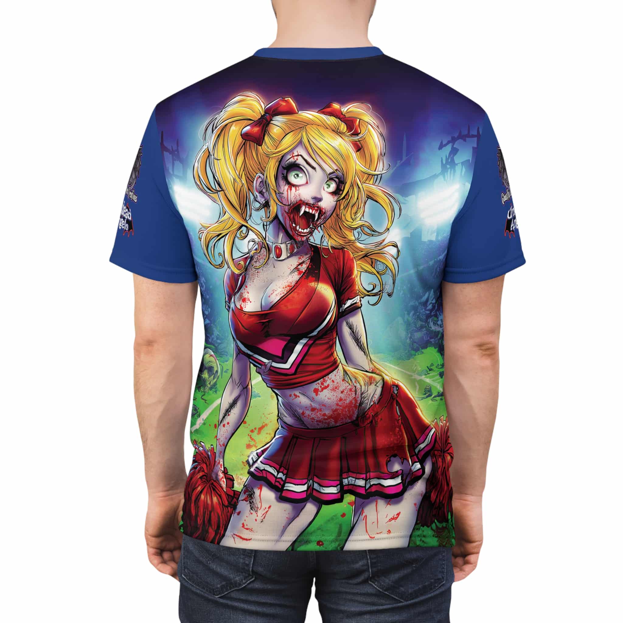 Undead Angels Zombie Cheerleader Buffy Classic Reborn Style IV Unisex Cut & Sew Tee (AOP) - Image 12