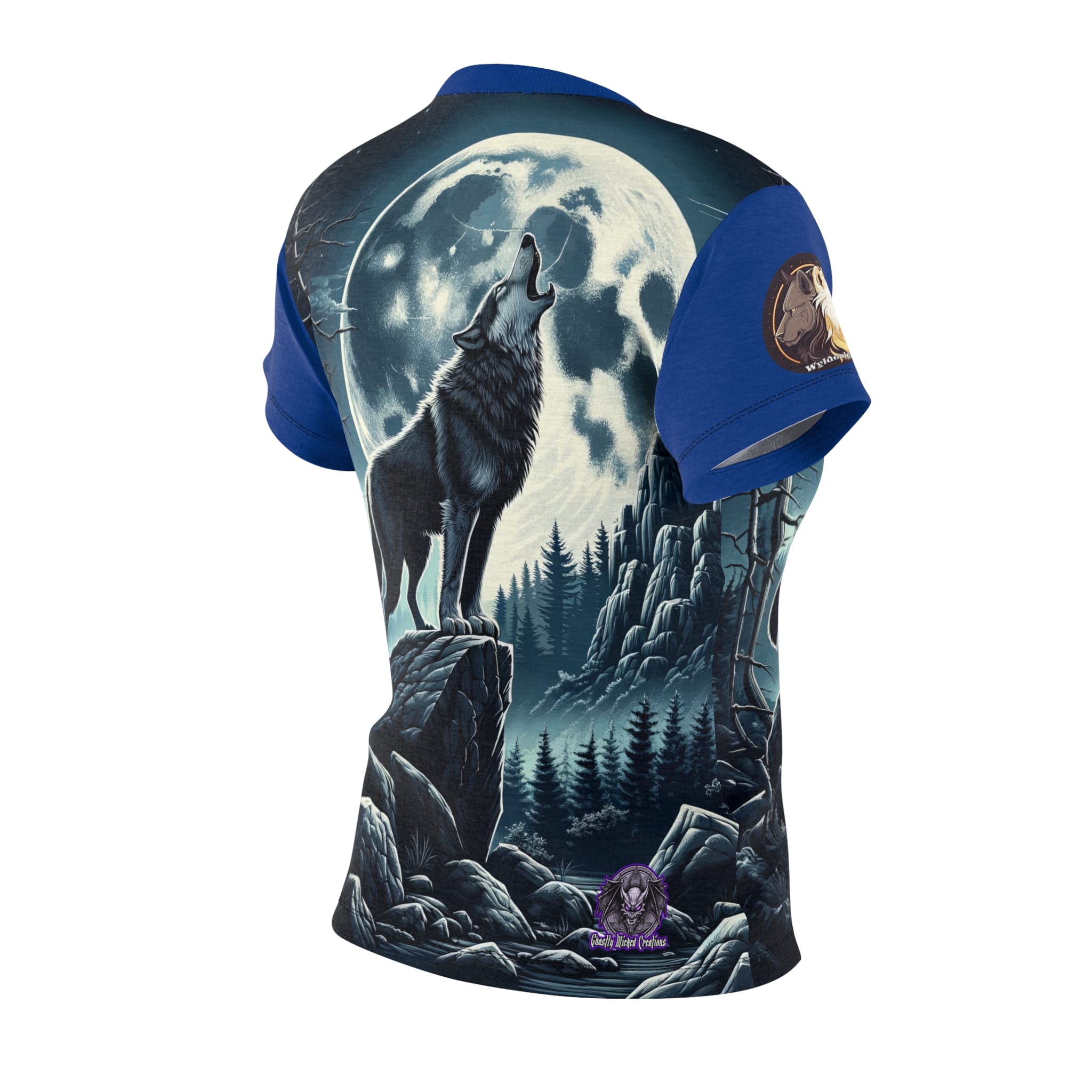 Wolf Howling WD-D001 By Wyldesigns Women's Cut & Sew Tee (AOP) - Image 6