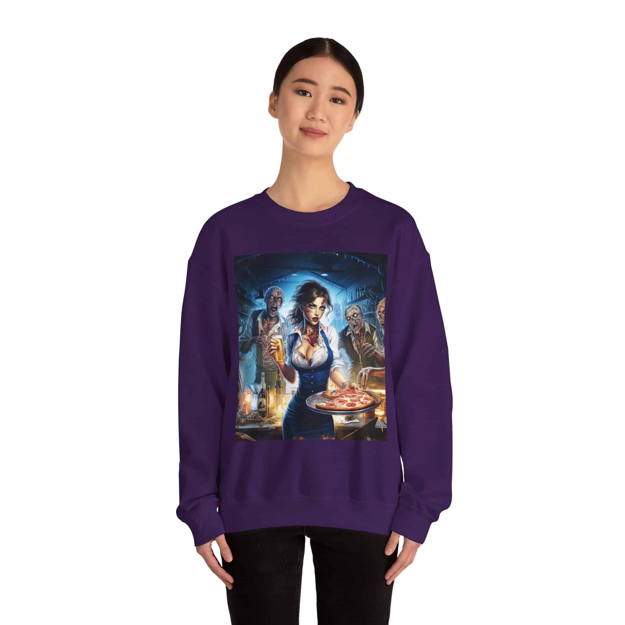 Zombies In Everyday Life Waitress 2025-04 Unisex Heavy Blend™ Crewneck Sweatshirt - Image 52