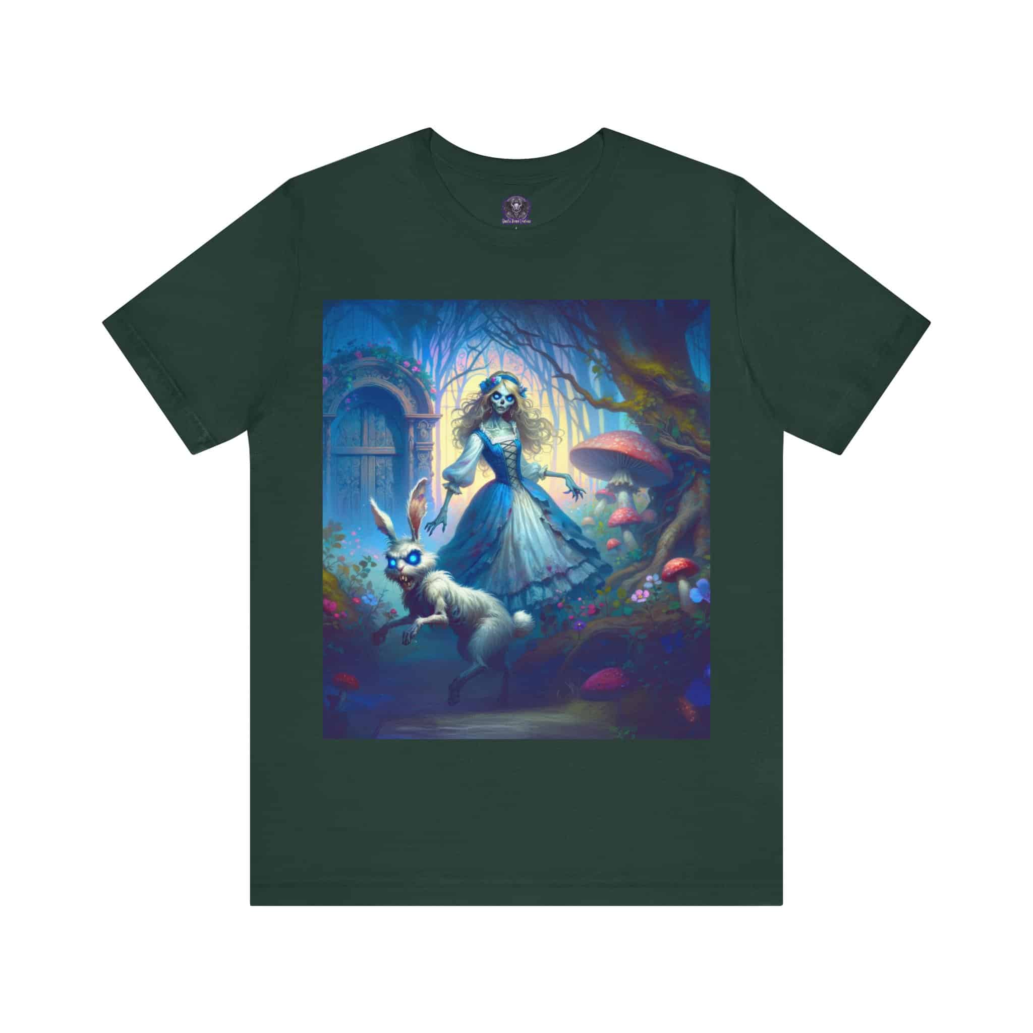 Undead Alice & White Rabbit Zombie #WT-D-A04 Unisex Jersey Short Sleeve Tee - Image 49