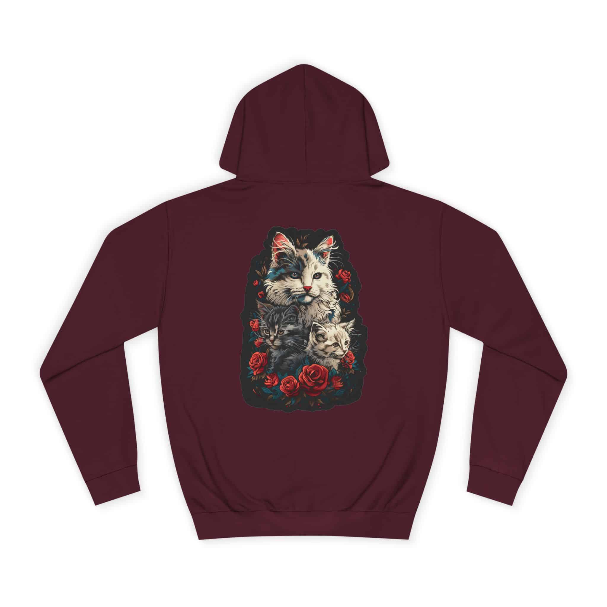 Mama Cat & Kittens WD-M001 By Wyldesigns Unisex College Hoodie - Image 22