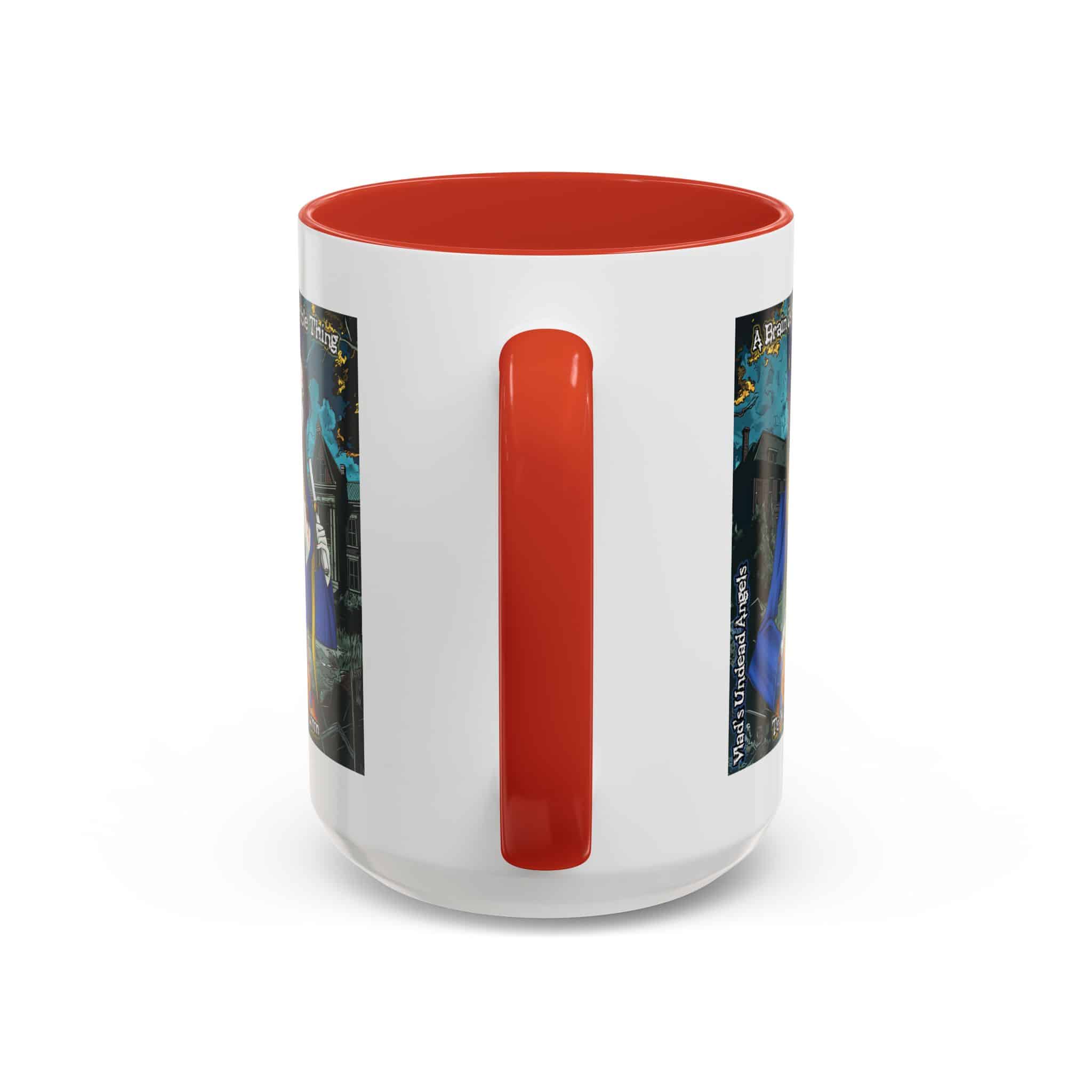 Tiffany Undead Angel Zombie Graduate – Classic Art V2 w/Text Accent Coffee Mug (11, 15oz) - Image 36