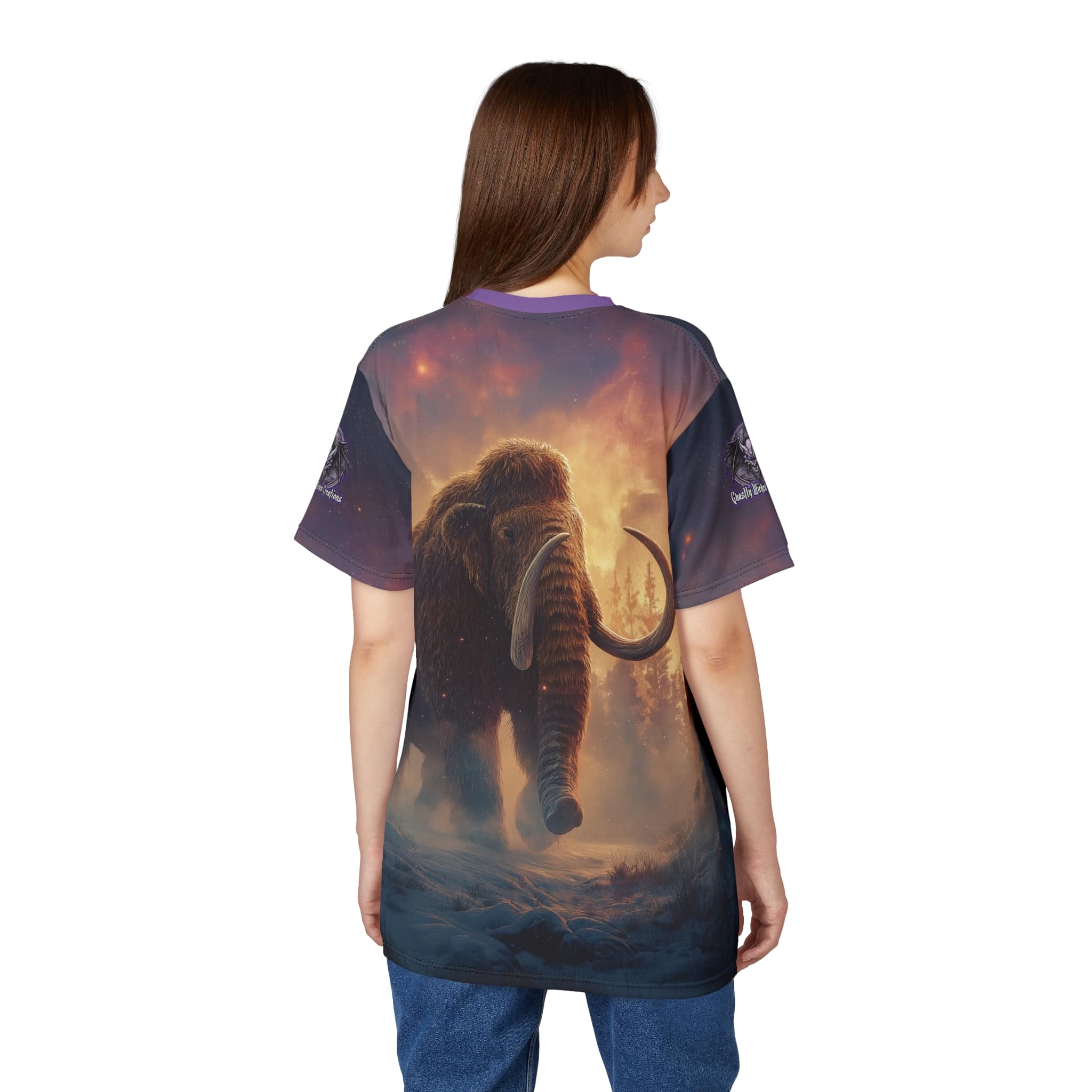 Prehistoric Wooly Mammoth Mastodon Unisex Tee (AOP) - Image 14