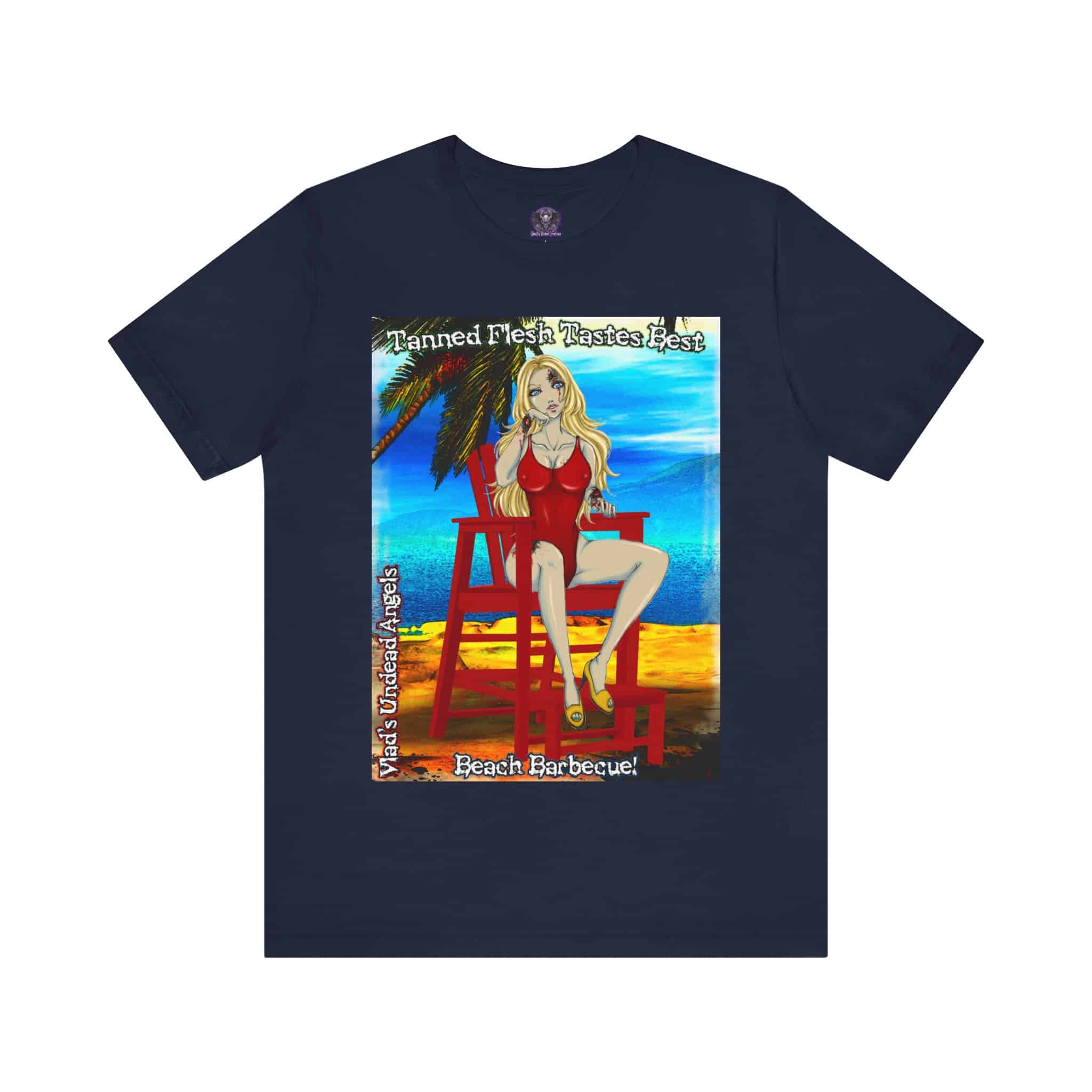 Shay Undead Angel Zombie Lifeguard - Classic Art w/Text F1 Unisex Jersey Short Sleeve Tee - Image 11