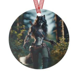 Arm The Animals: Hunter Wolf Girl #AA-D-W002 Metal Ornaments