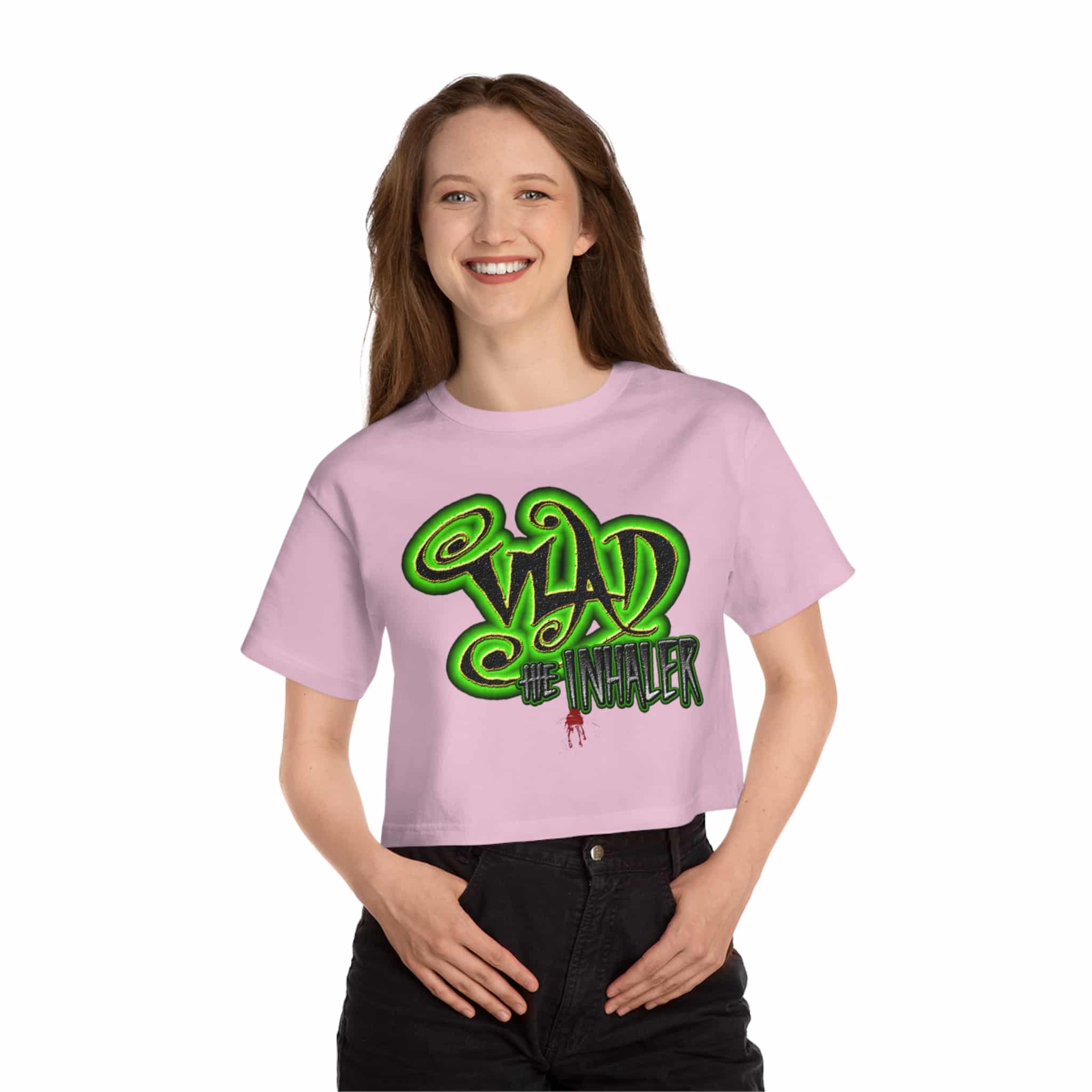 Vlad The Inhaler Logo Champion Women's Heritage Cropped T-Shirt
