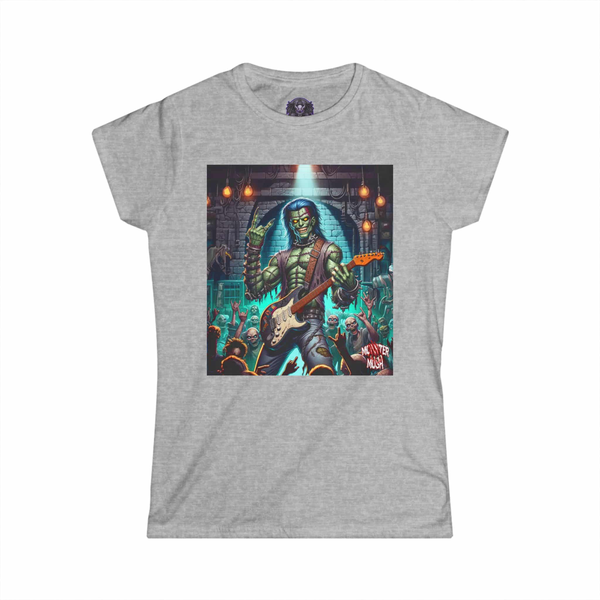 Monster Mosh 2024 Tour Frankie On Guitar MM-D002 Women's Softstyle Tee - Image 16