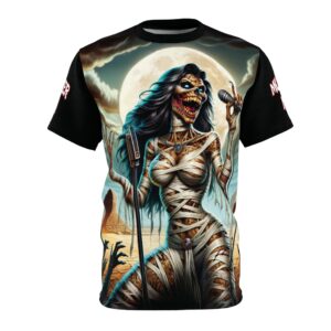 Monster Mosh 2024 Tour Mummy Goddess Singer MM-D-MG02 Unisex Cut & Sew Tee (AOP) - Black or Brown
