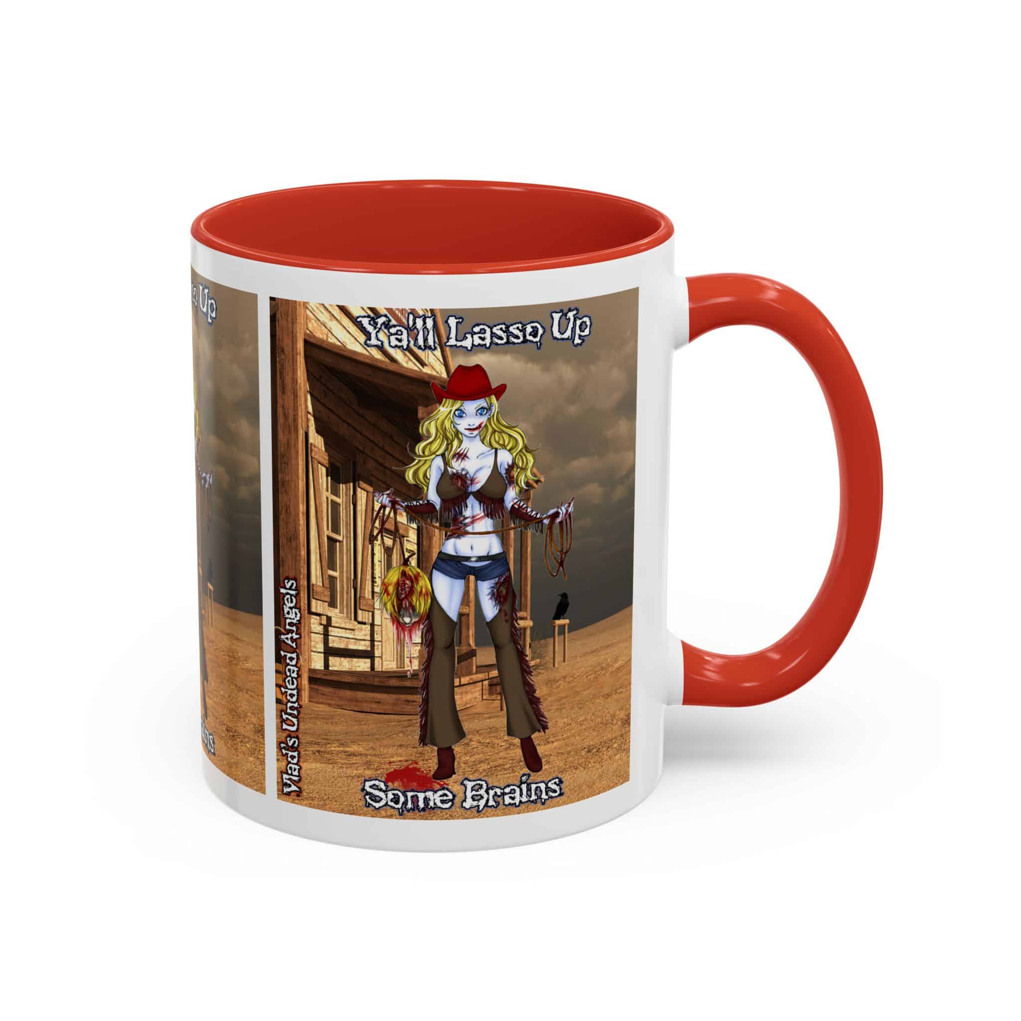 Cassidy Undead Angel Cowgirl – Classic Art w/Text Accent Coffee Mug (11, 15oz) - Image 9