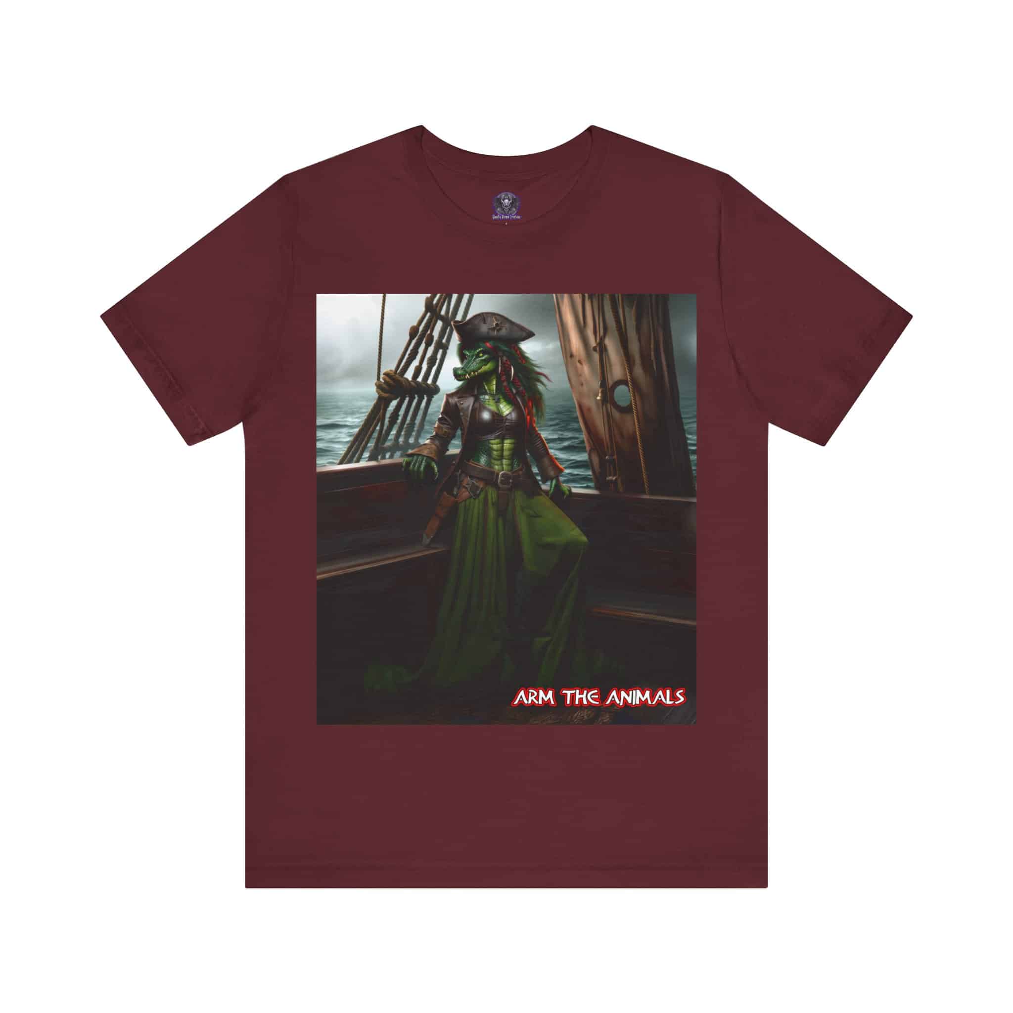 Arm The Animals: Pirate Gator Girl #AA-D-G001 Unisex Jersey Short Sleeve Tee - Image 26