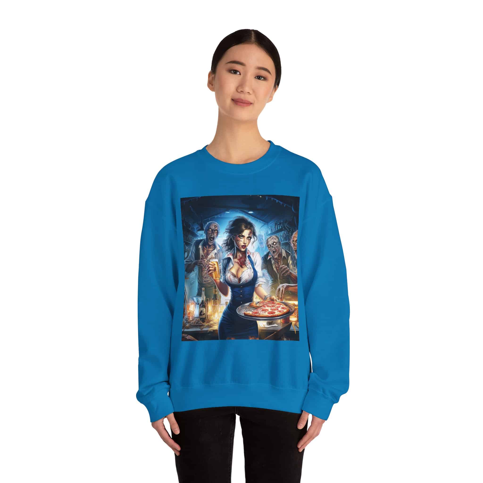 Zombies In Everyday Life Waitress 2025-04 Unisex Heavy Blend™ Crewneck Sweatshirt - Image 40