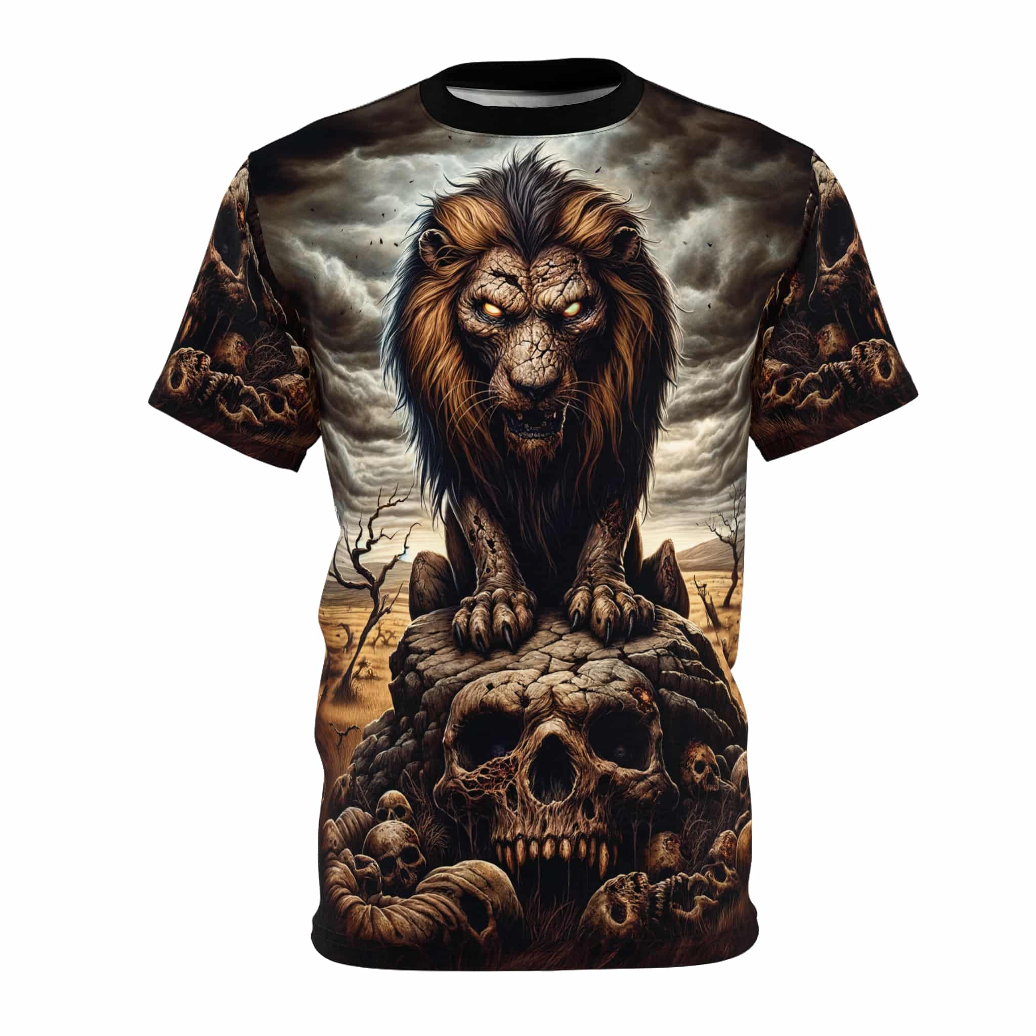 Undead Lion WD-D015 By Wyldesigns Unisex Cut & Sew Tee (AOP) - Image 6