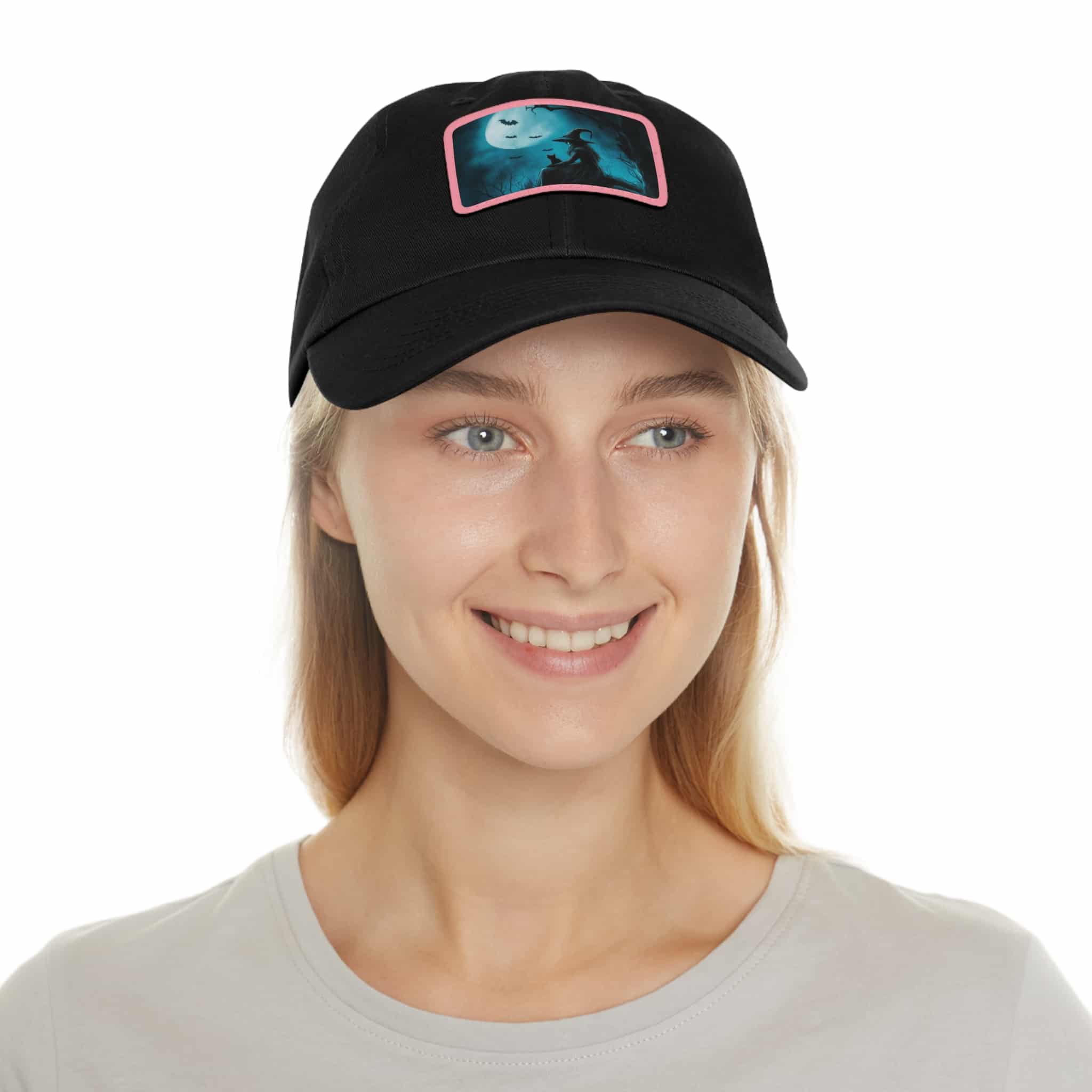 Witch With Black Cat By Moonlight #MJ-W003 Logo Leather Patch Dad Hat - Casual Style for Music Lovers - Image 34