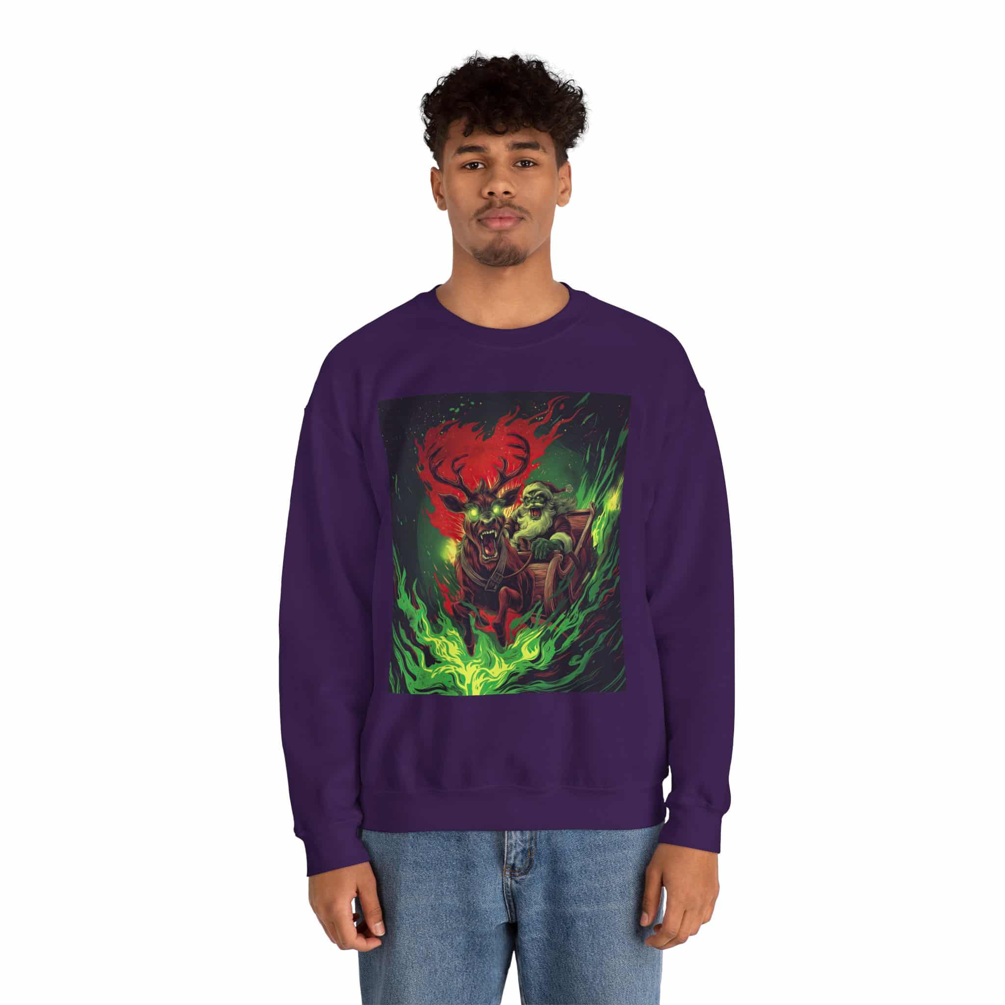 Demonic Santa Sleigh I Unisex Heavy Blend™ Crewneck Sweatshirt Christmas - Image 42