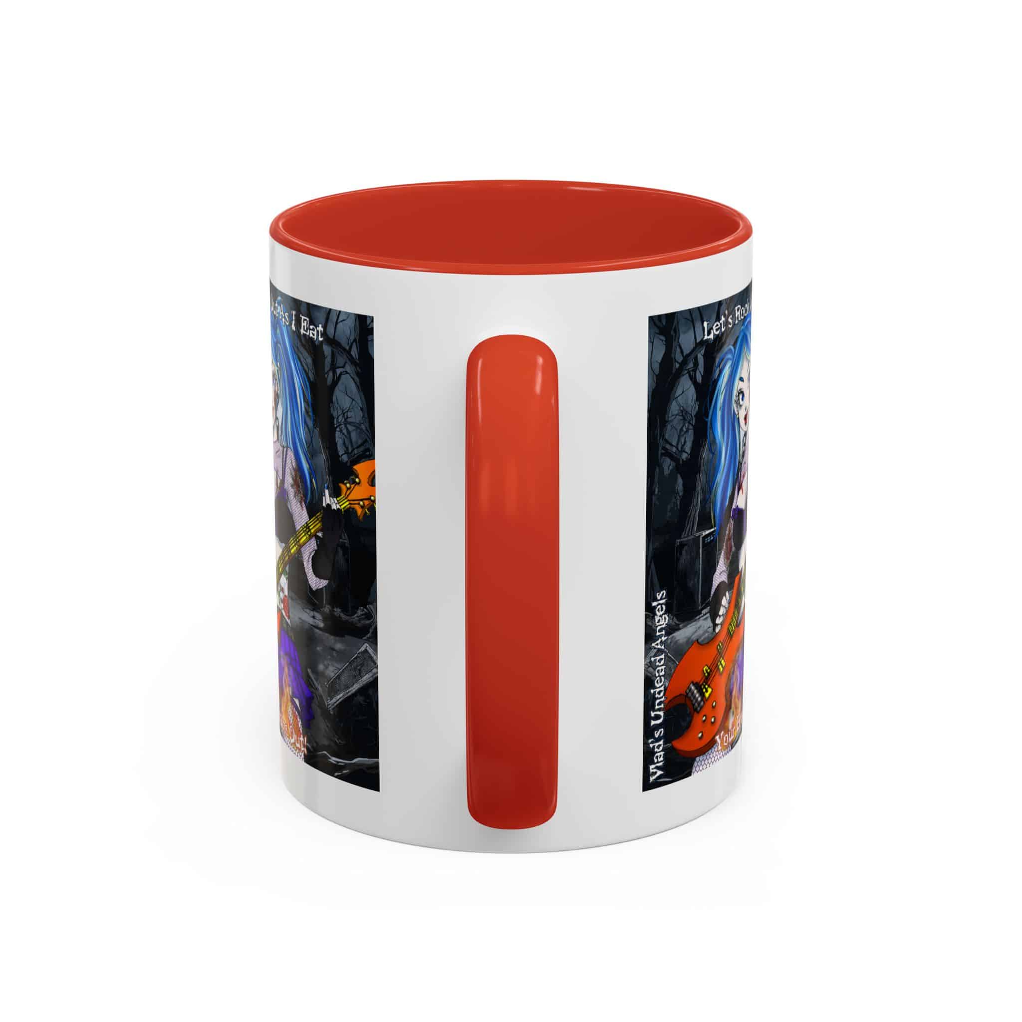 Ashley Undead Angel Zombie Bass Guitarist – Classic Art V2 w/Text Accent Coffee Mug (11, 15oz) - Image 8