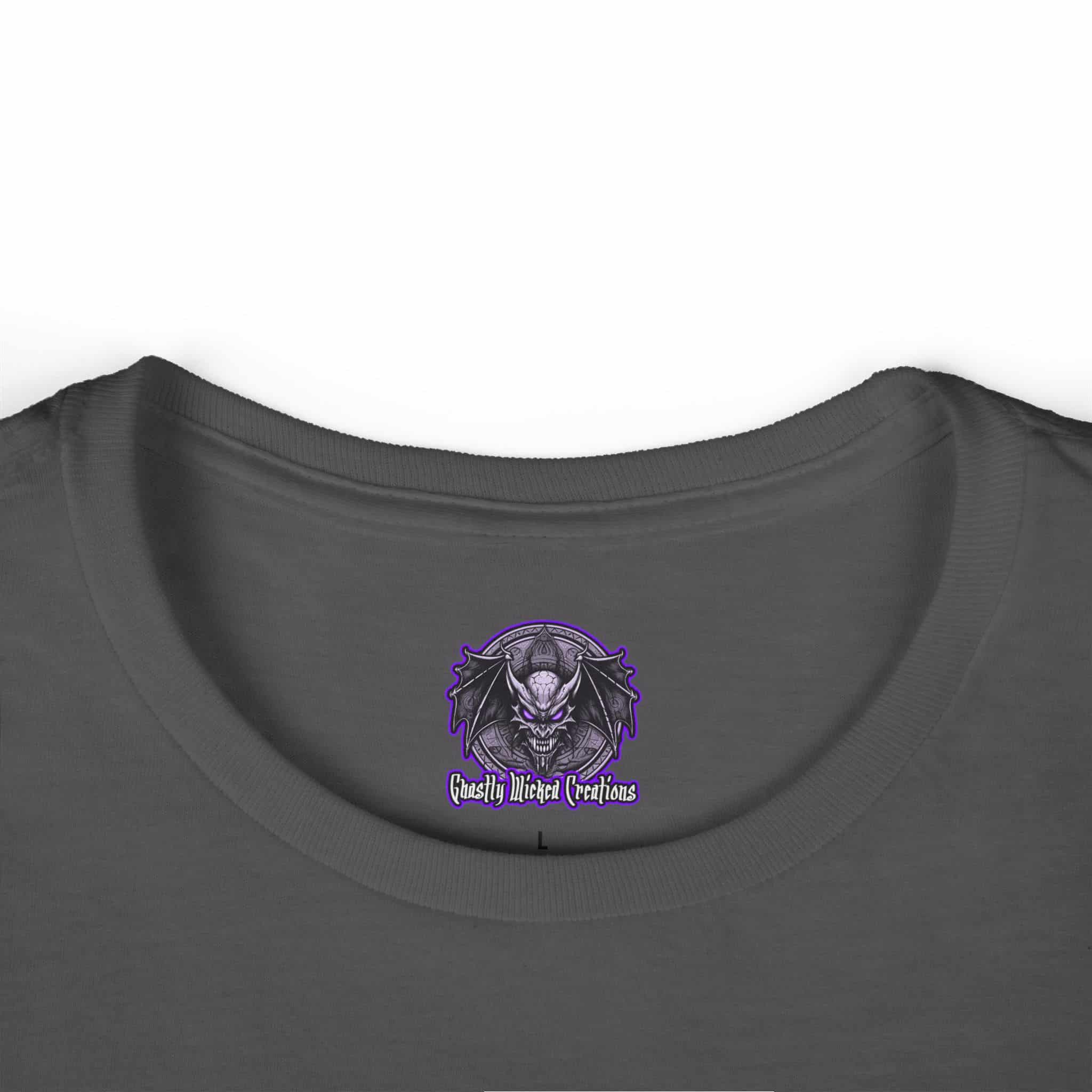 Crimson Undead Angel Guitarist - Classic Art w/Text Re-Issue Women's Softstyle Tee - Image 36