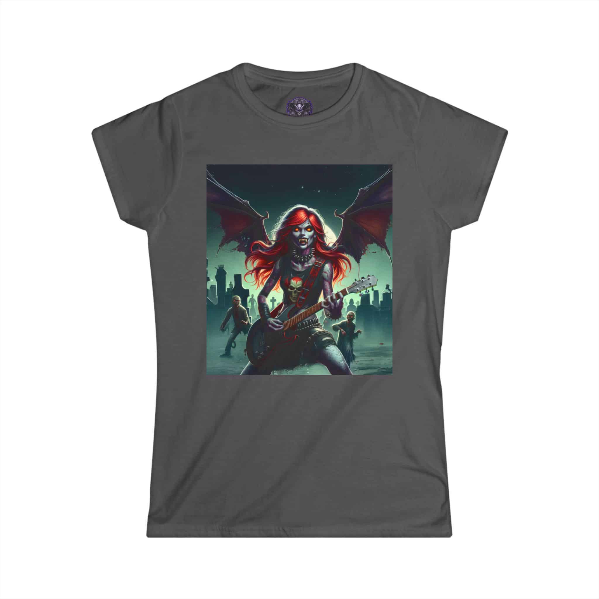 Monster Mosh Undead Angels Guitarist MM-D-UA-C01 Women's Softstyle Tee - Image 10