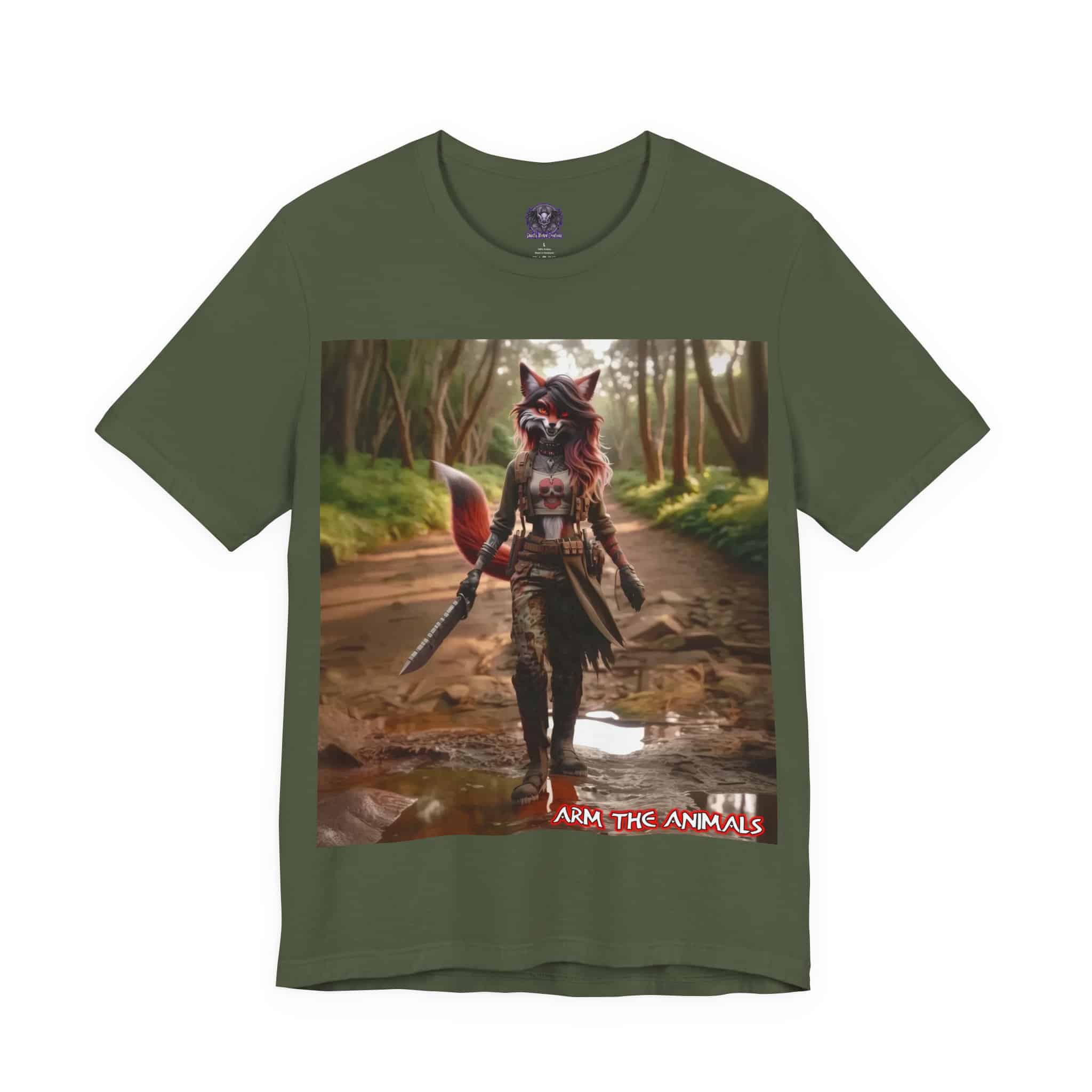 Arm The Animals: Hunter Fox #AA-D-Fo001 Unisex Jersey Short Sleeve Tee - Image 47